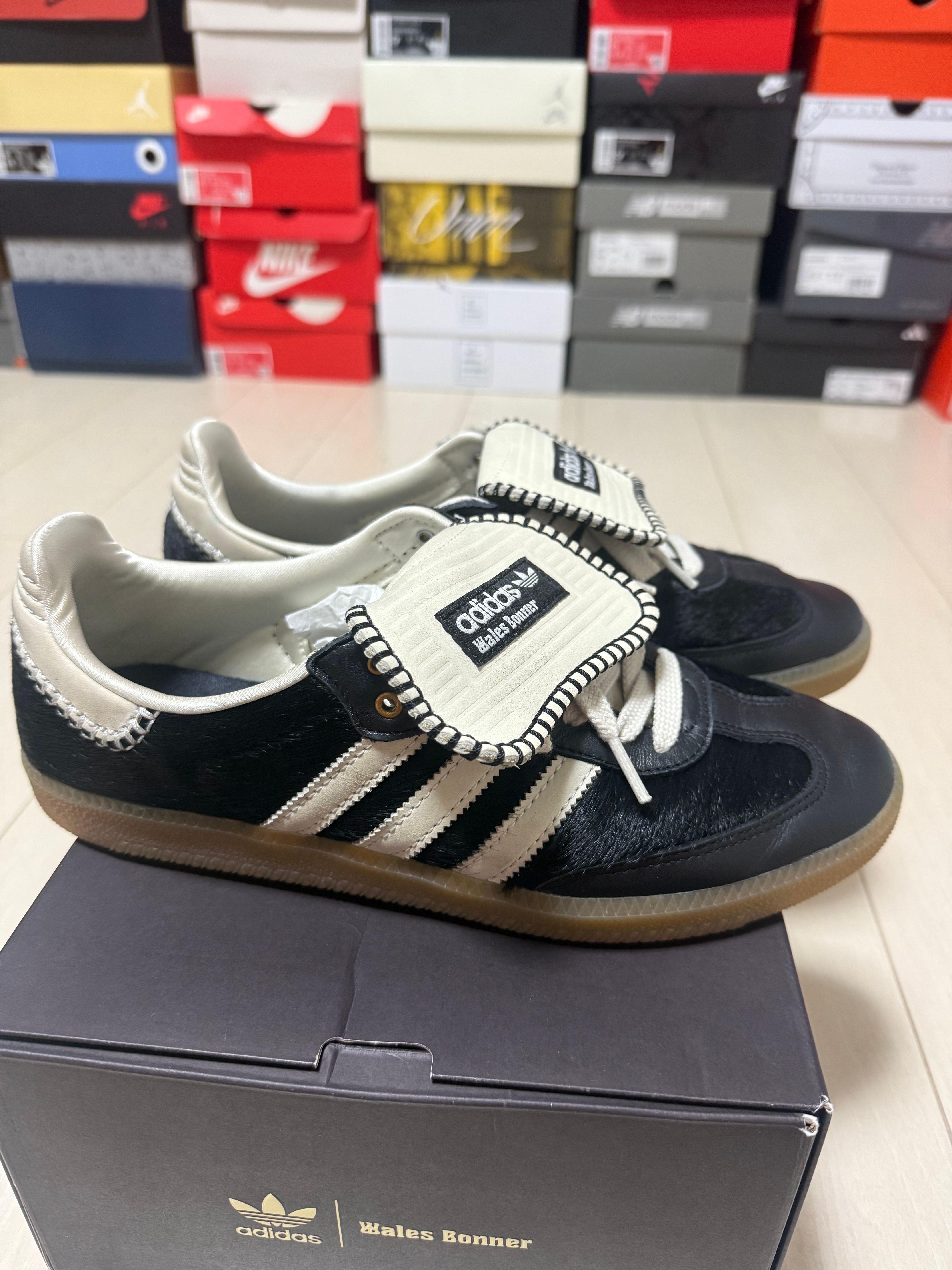Wales Bonner × adidas Samba Pony Tonal Low "Core Black/Cream White"
