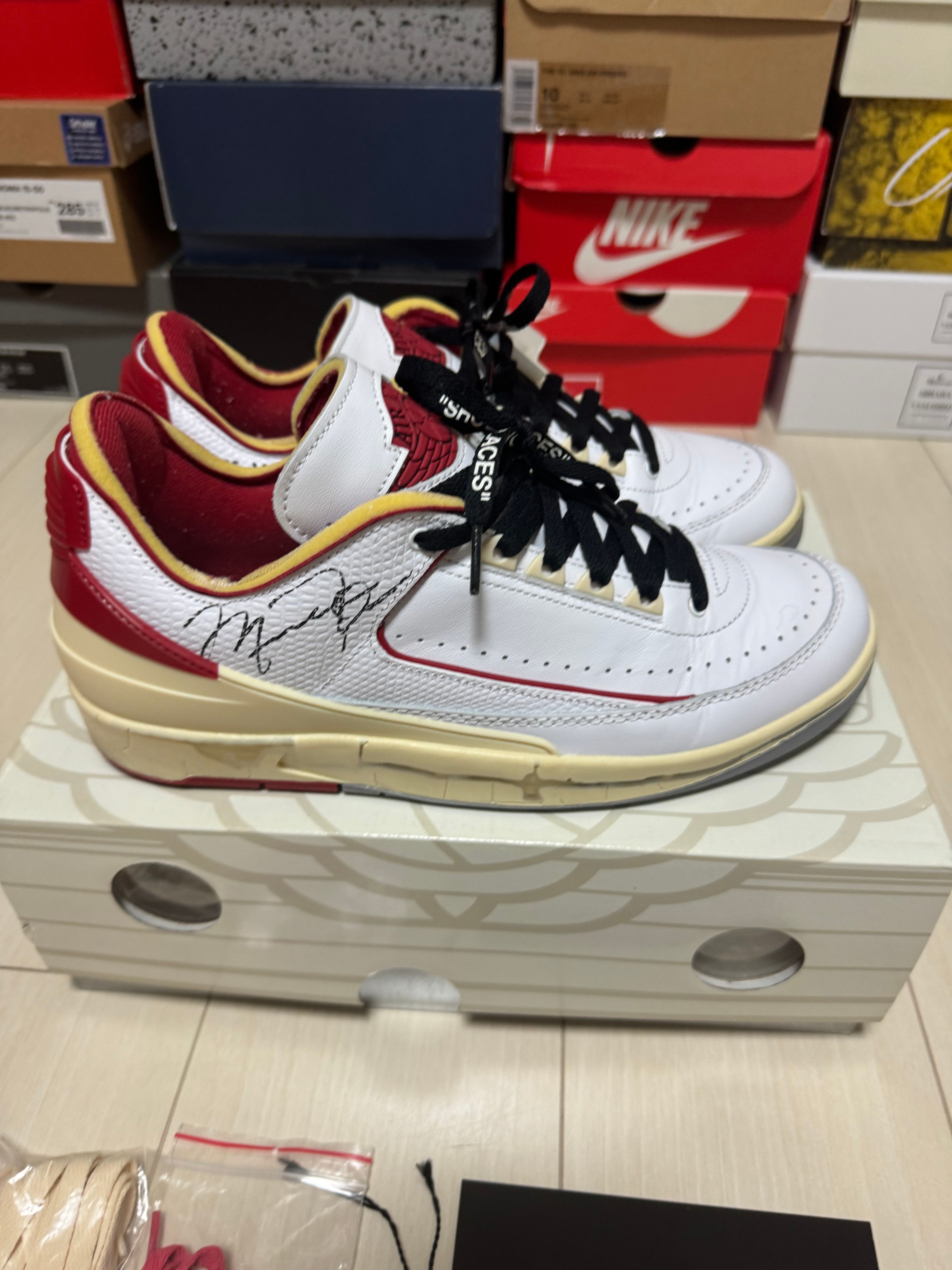 Off-White × Nike Air Jordan 2 Low "White and Varsity Red"