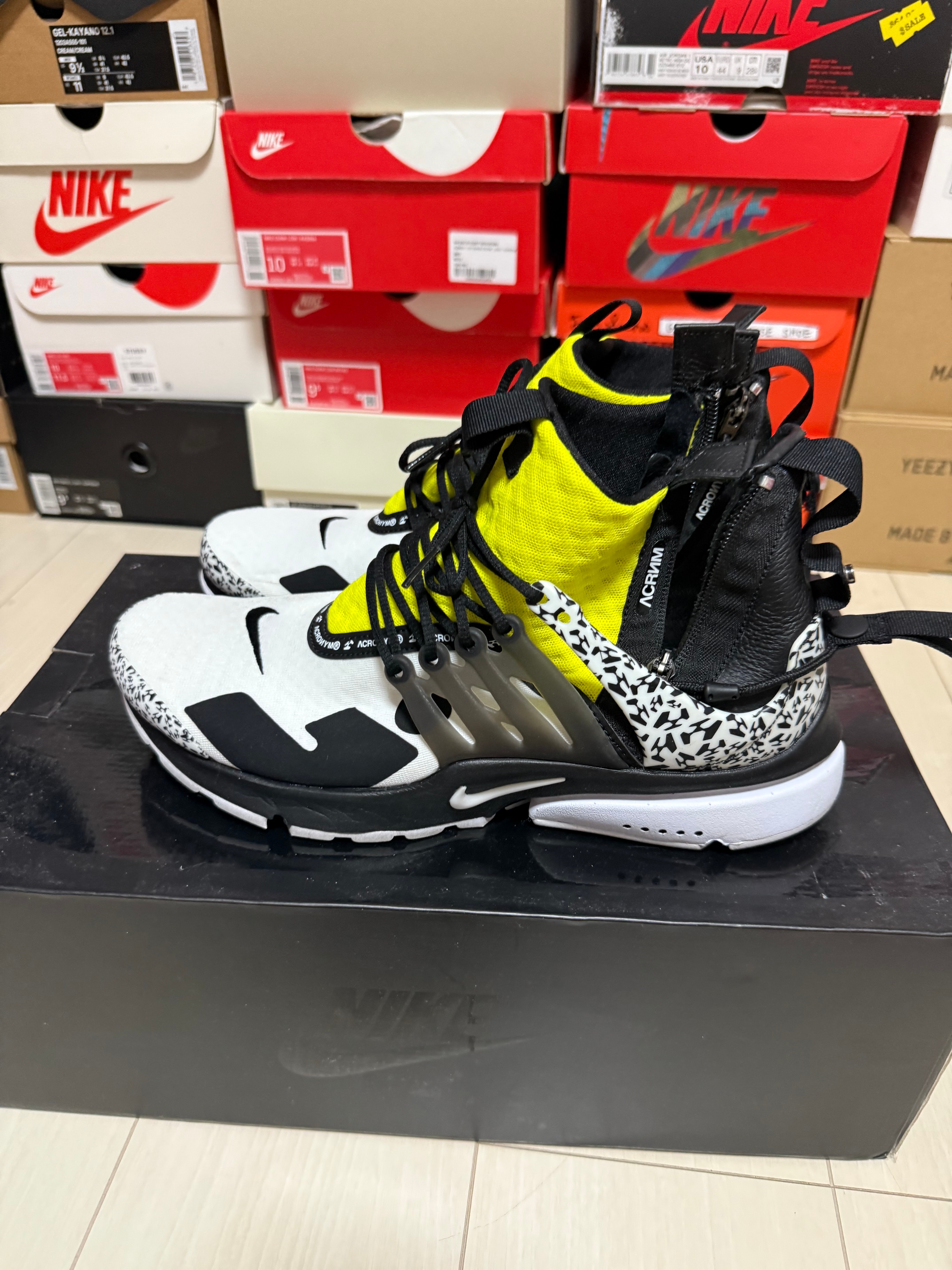 ACRONYM × Nike Air Presto Mid "White/Black/Dynamic Yellow"