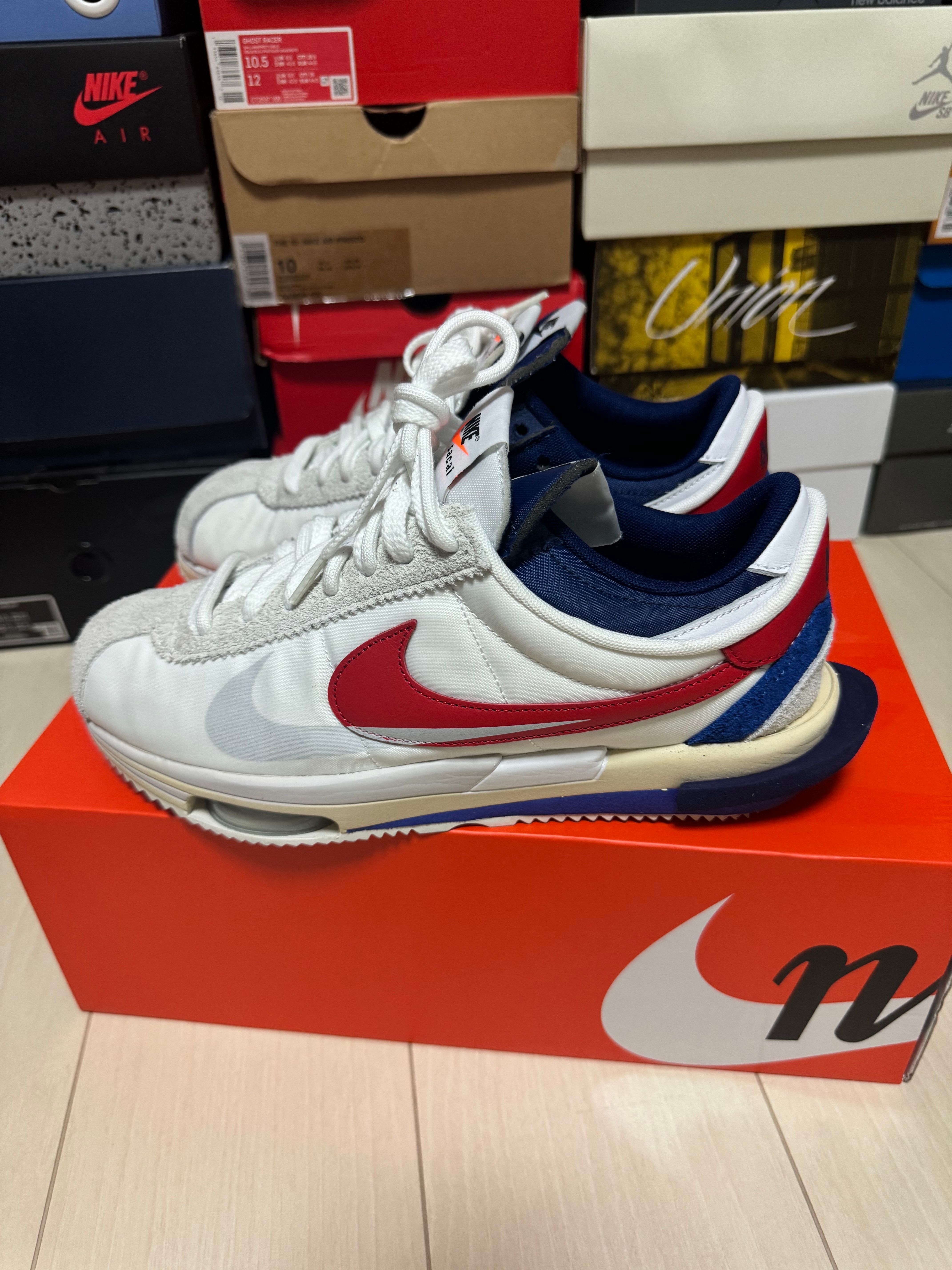 sacai × Nike Zoom Cortez "White and University Red"