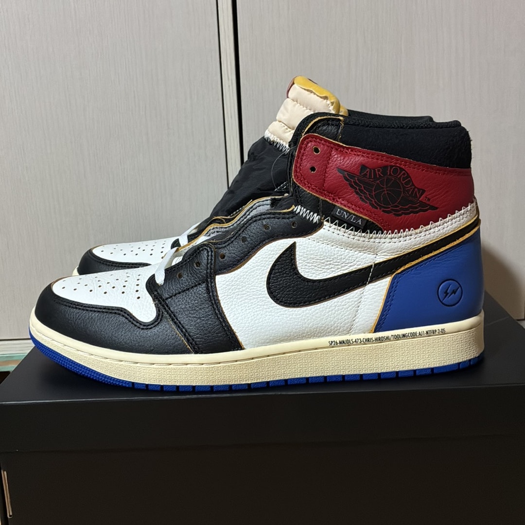 fragment design × UNION × Nike Air Jordan 1 High OG "Black/Varsity Red"