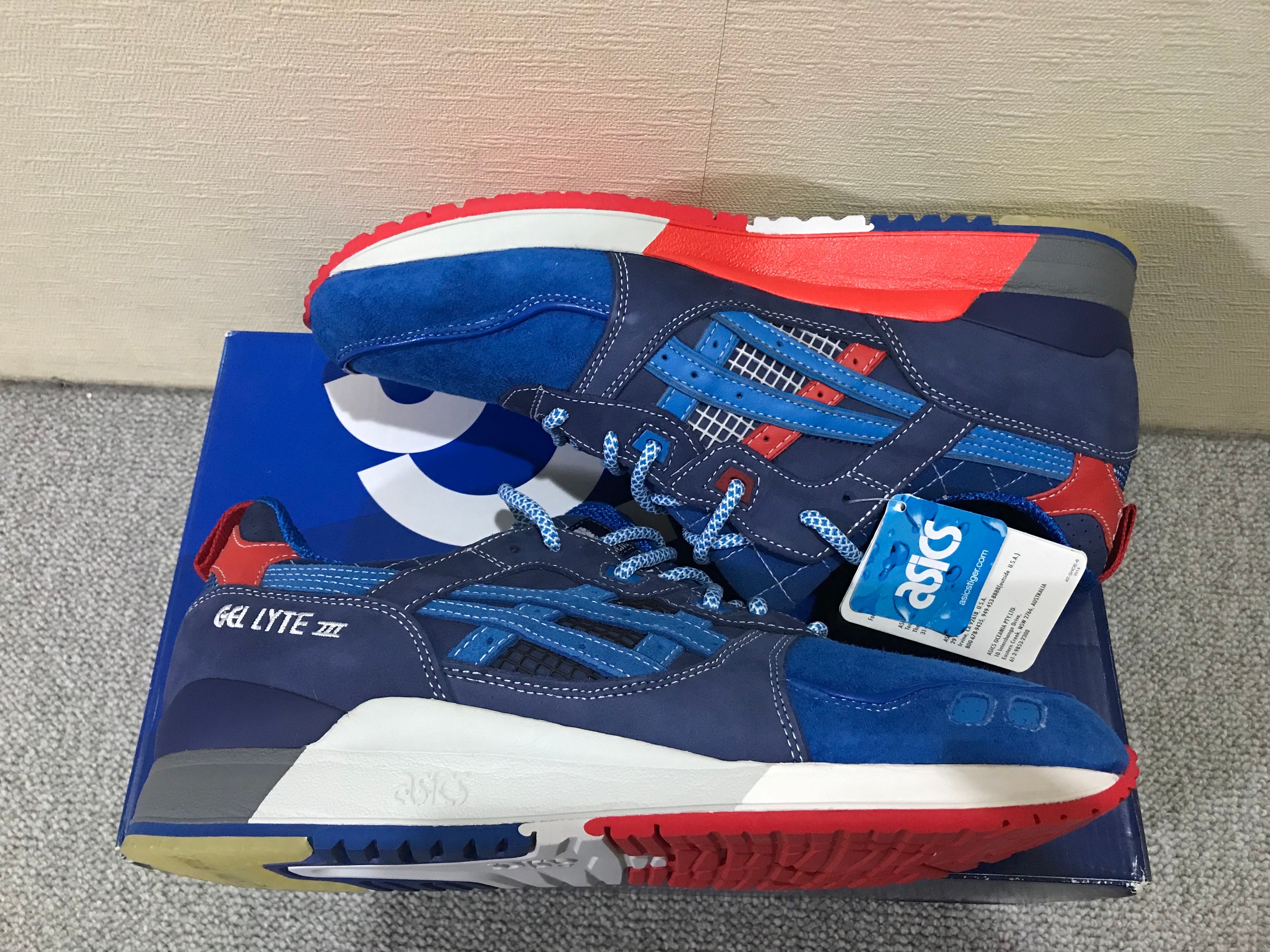 mita sneakers × Asics Gel-Lyte III 25th Anniv. Trico "Navy/Blue-Red-White"