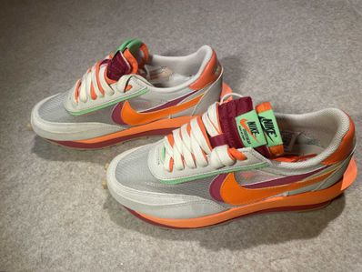 CLOT × Sacai × Nike LD Waffle "Orange Blaze"