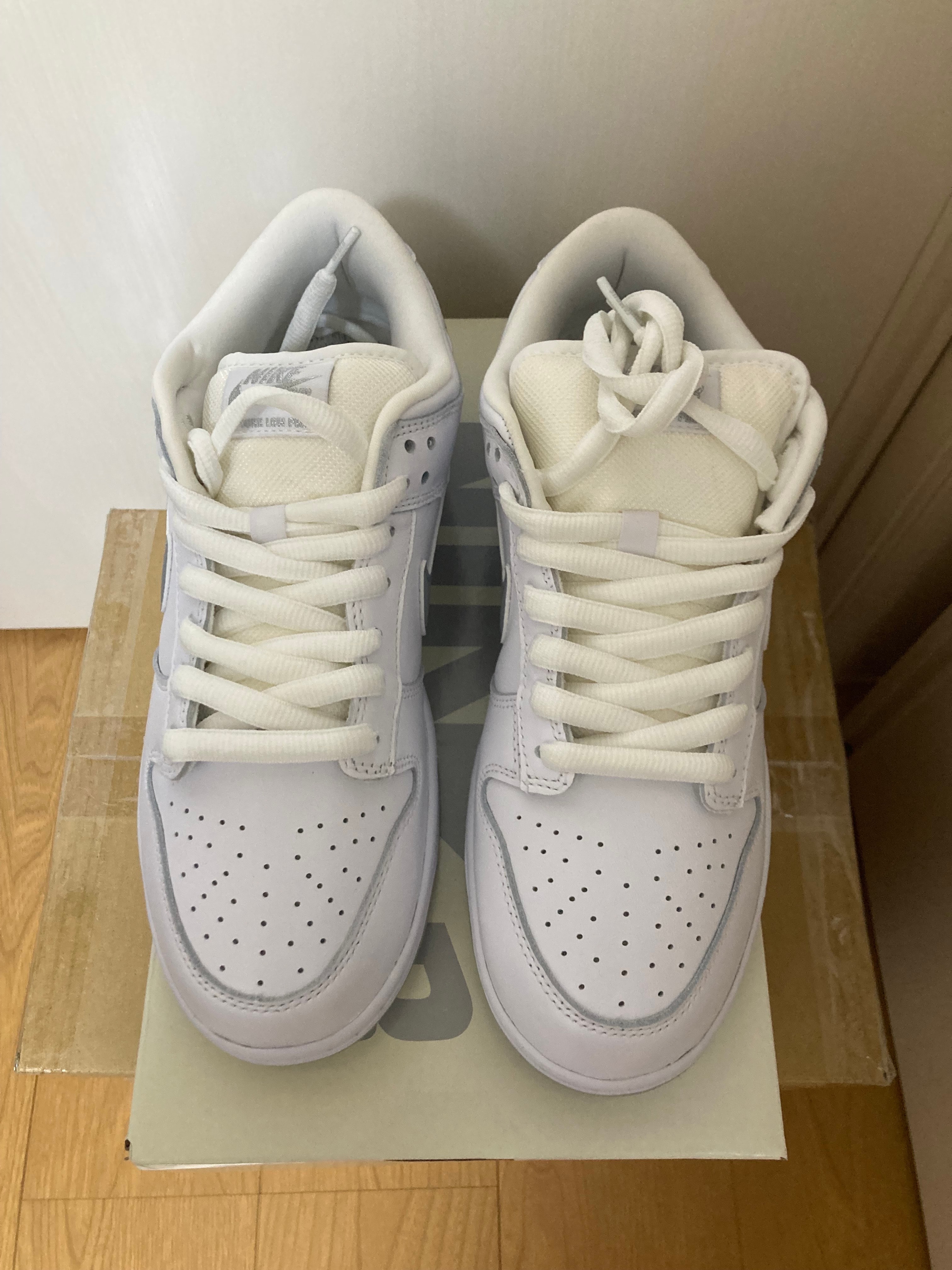 Supreme × Nike SB Dunk Low "White/Metallic Silver" (25FW Week2)