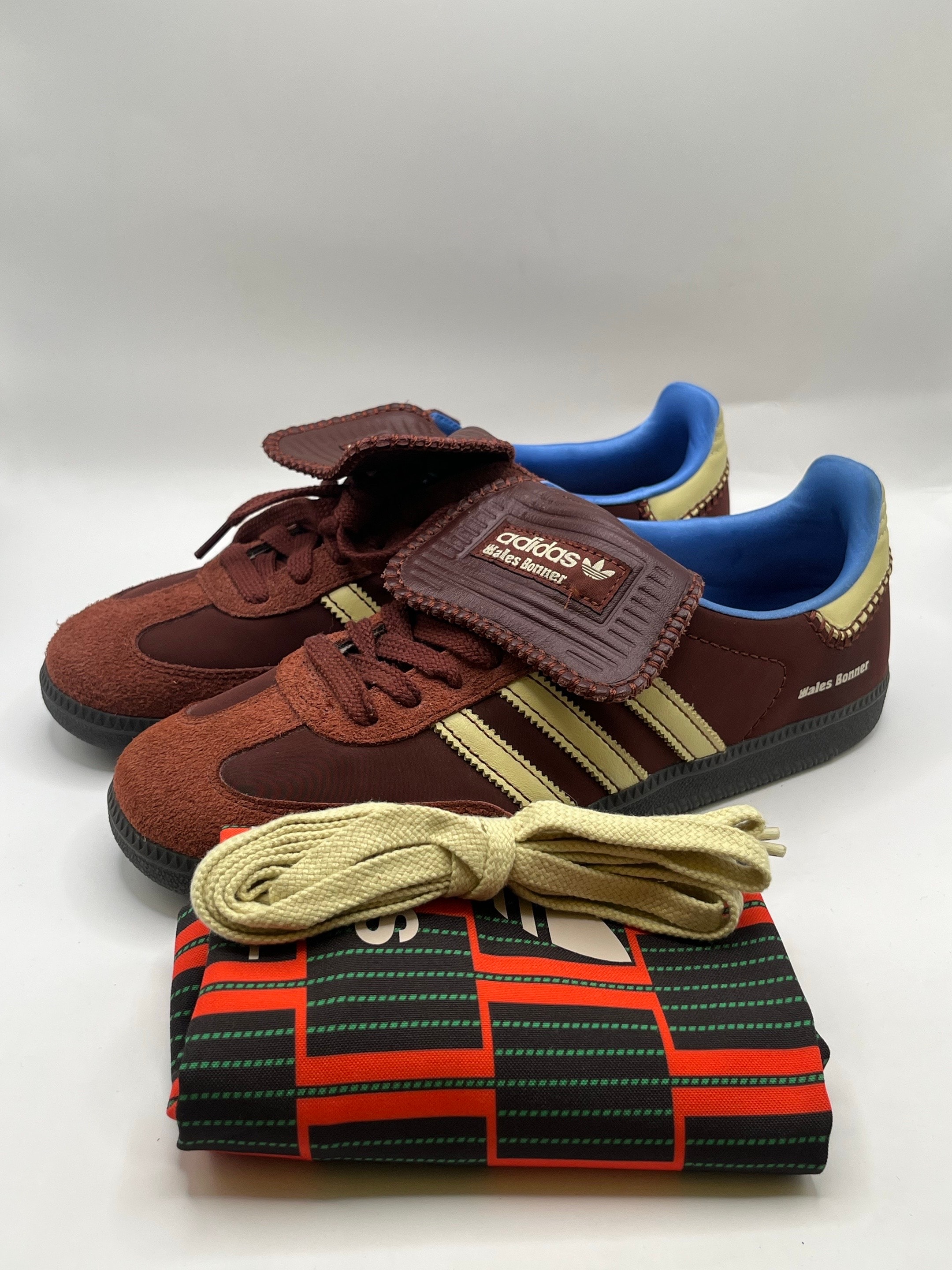 Wales Bonner × adidas Samba Nylon Low "Fox Brown/Sandy Beige/Lucky Blue"