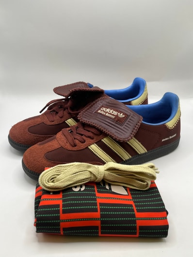 Wales Bonner × adidas Samba Nylon Low "Fox Brown/Sandy Beige/Lucky Blue"