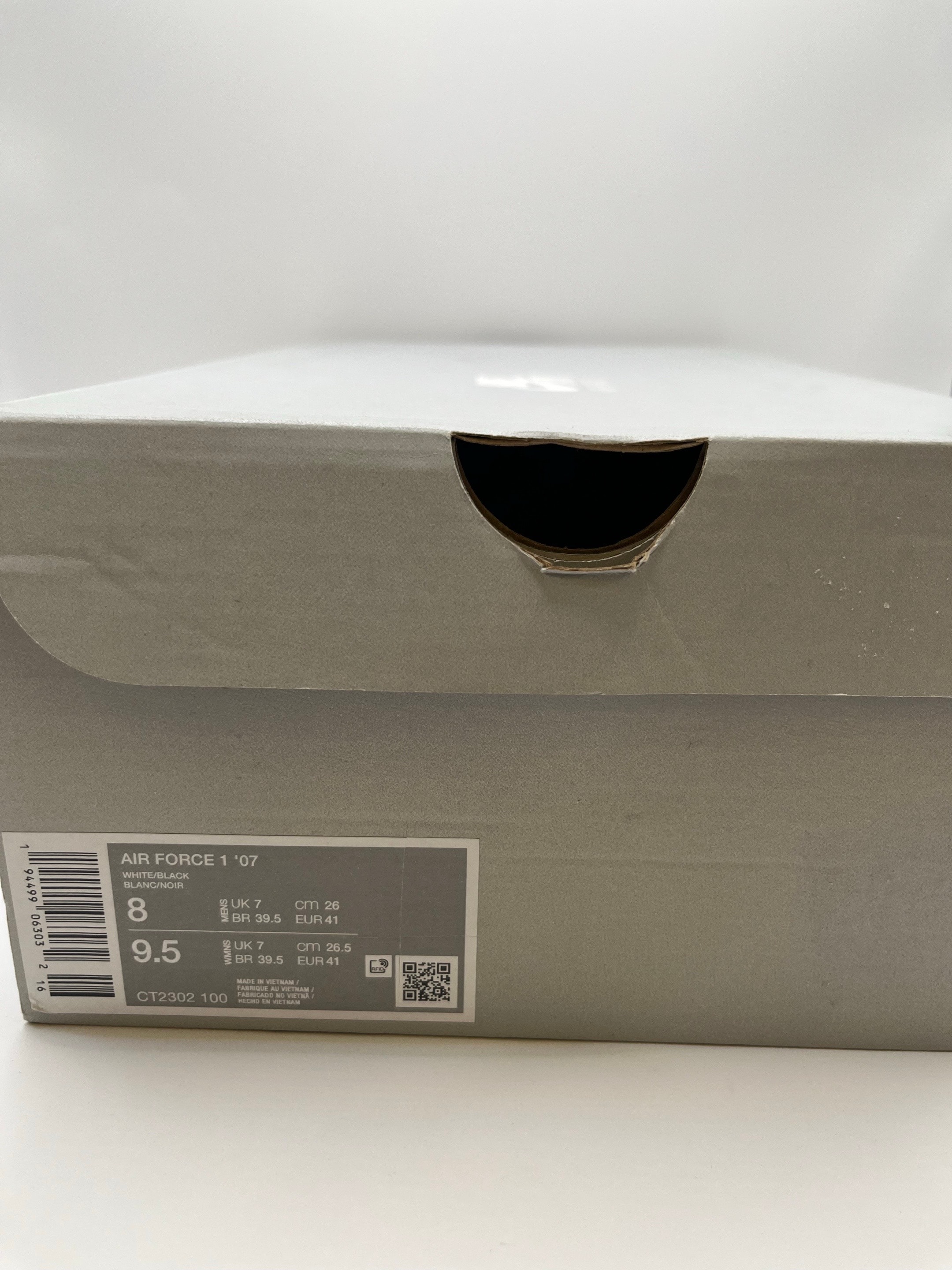 Nike Air Force 1 Low '07 "White Black Pebbled Leather"