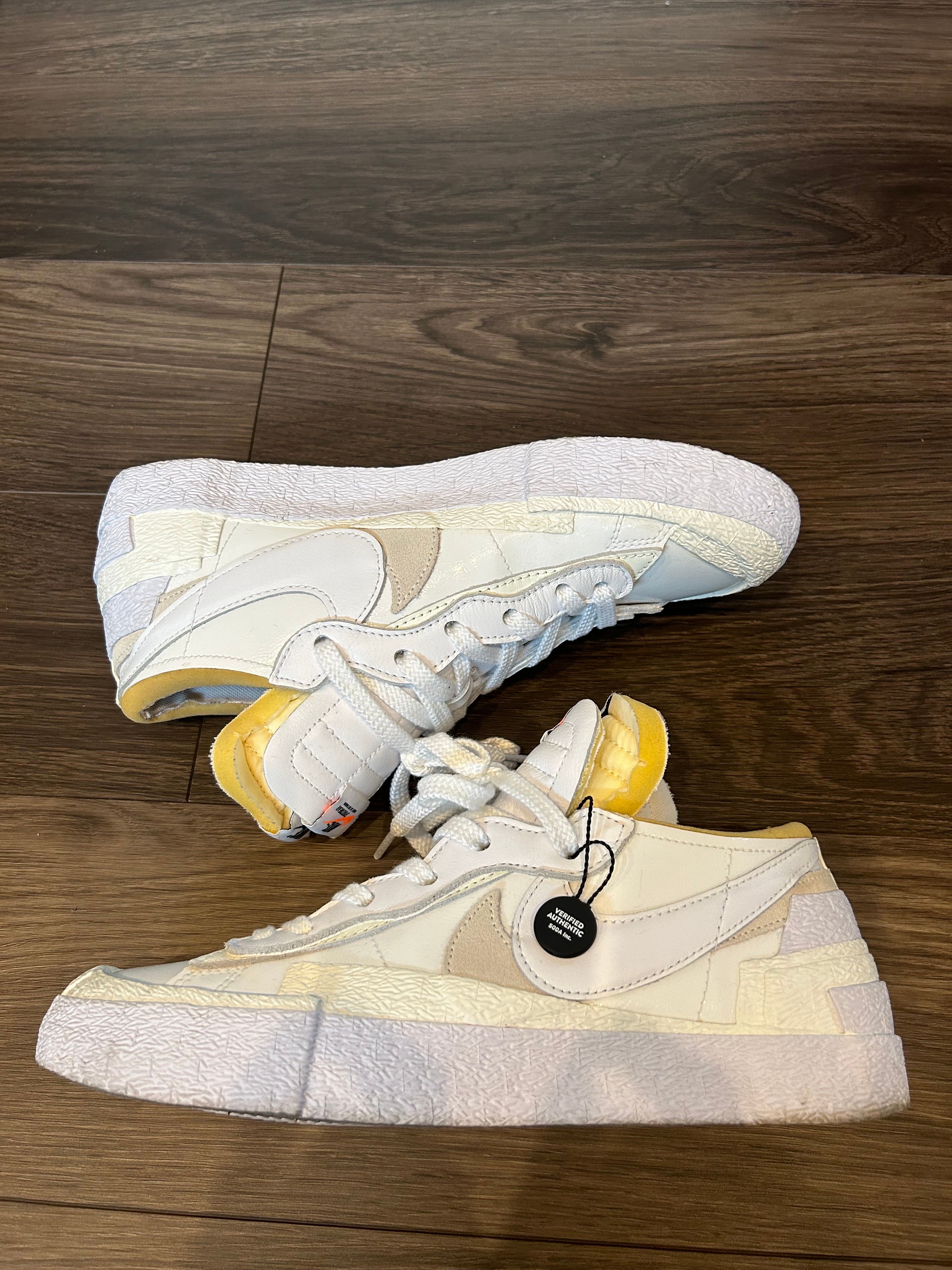 sacai × Nike Blazer Low "White Patent Leather"