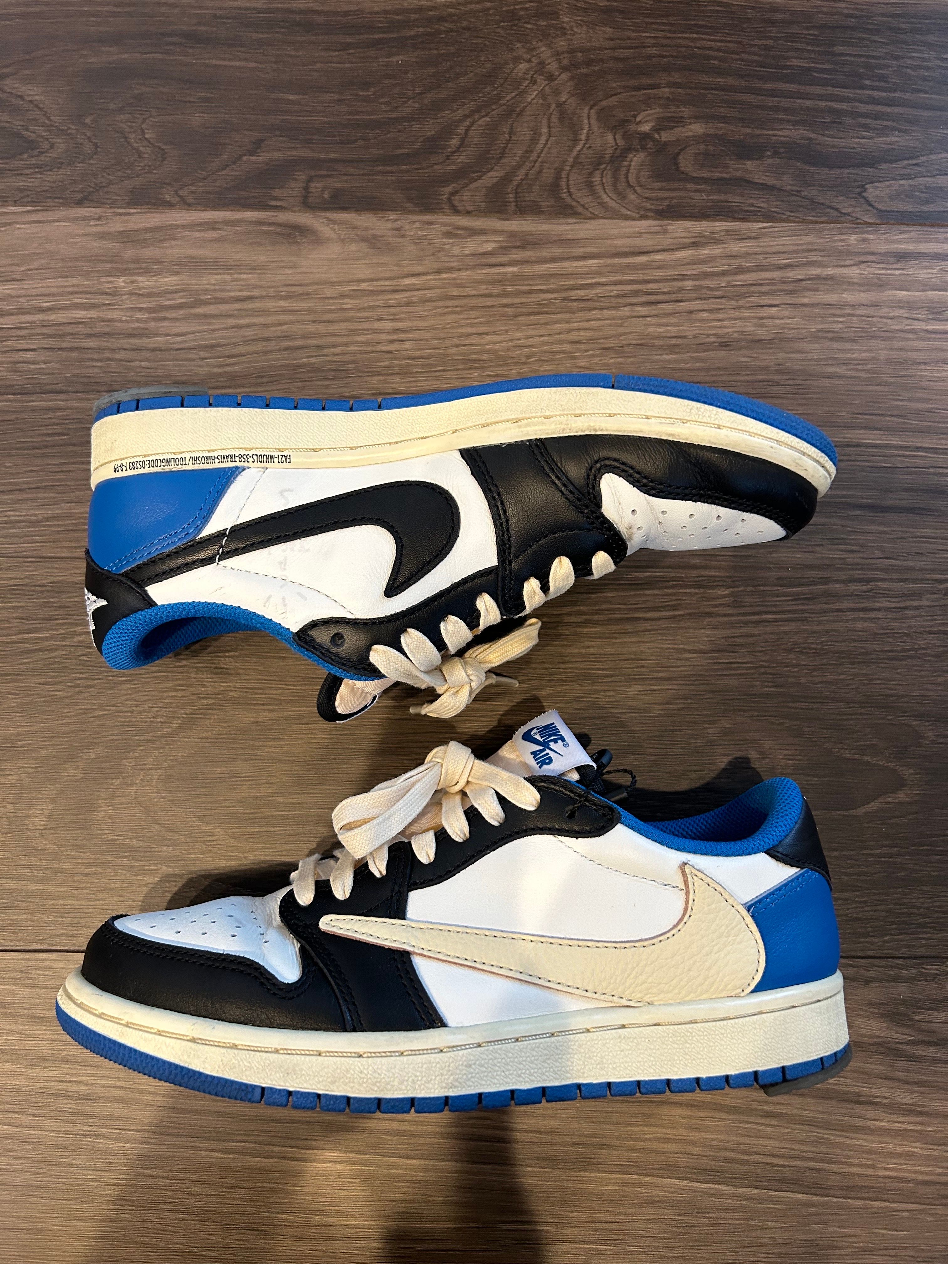 Travis Scott × fragment design × Nike Air Jordan 1 Low OG SP "Military Blue"