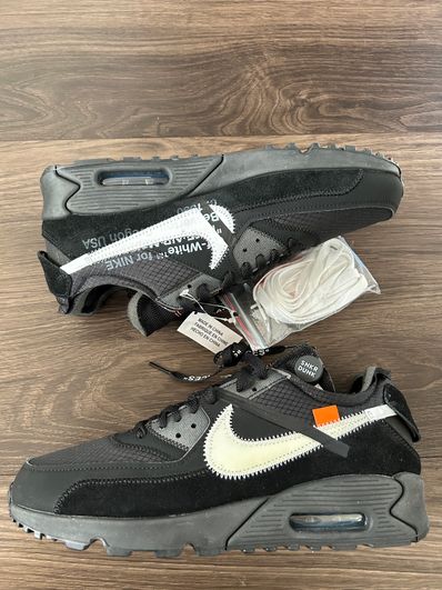 Off-White × Nike Air Max 90 "Black/Black-Cone-White"
