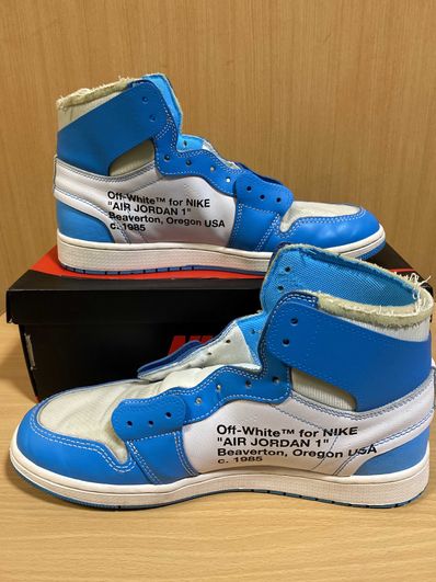 Off-White × Nike Air Jordan 1 High UNC "White/Dark Powder Blue"
