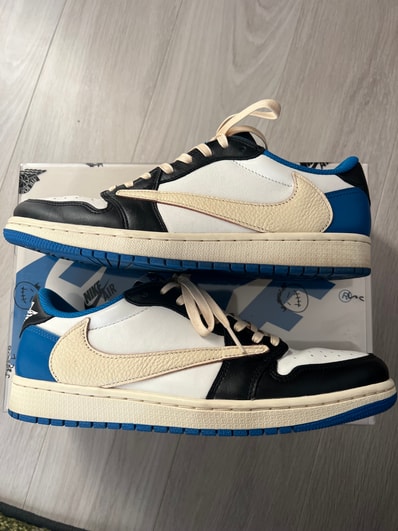 Travis Scott × fragment design × Nike Air Jordan 1 Low OG SP "Military Blue"