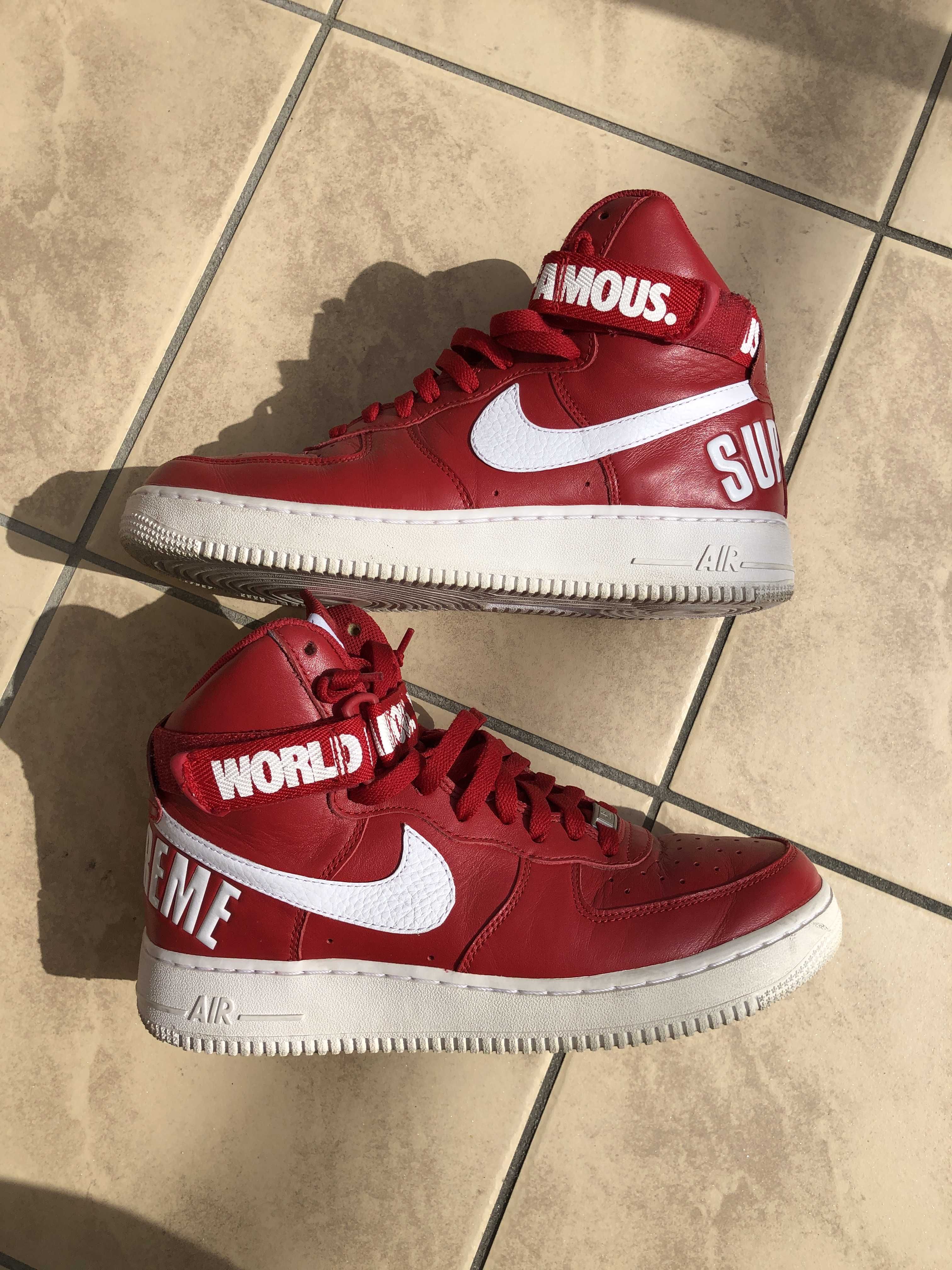 Supreme × Nike Air Force 1 High World Famous "Red"