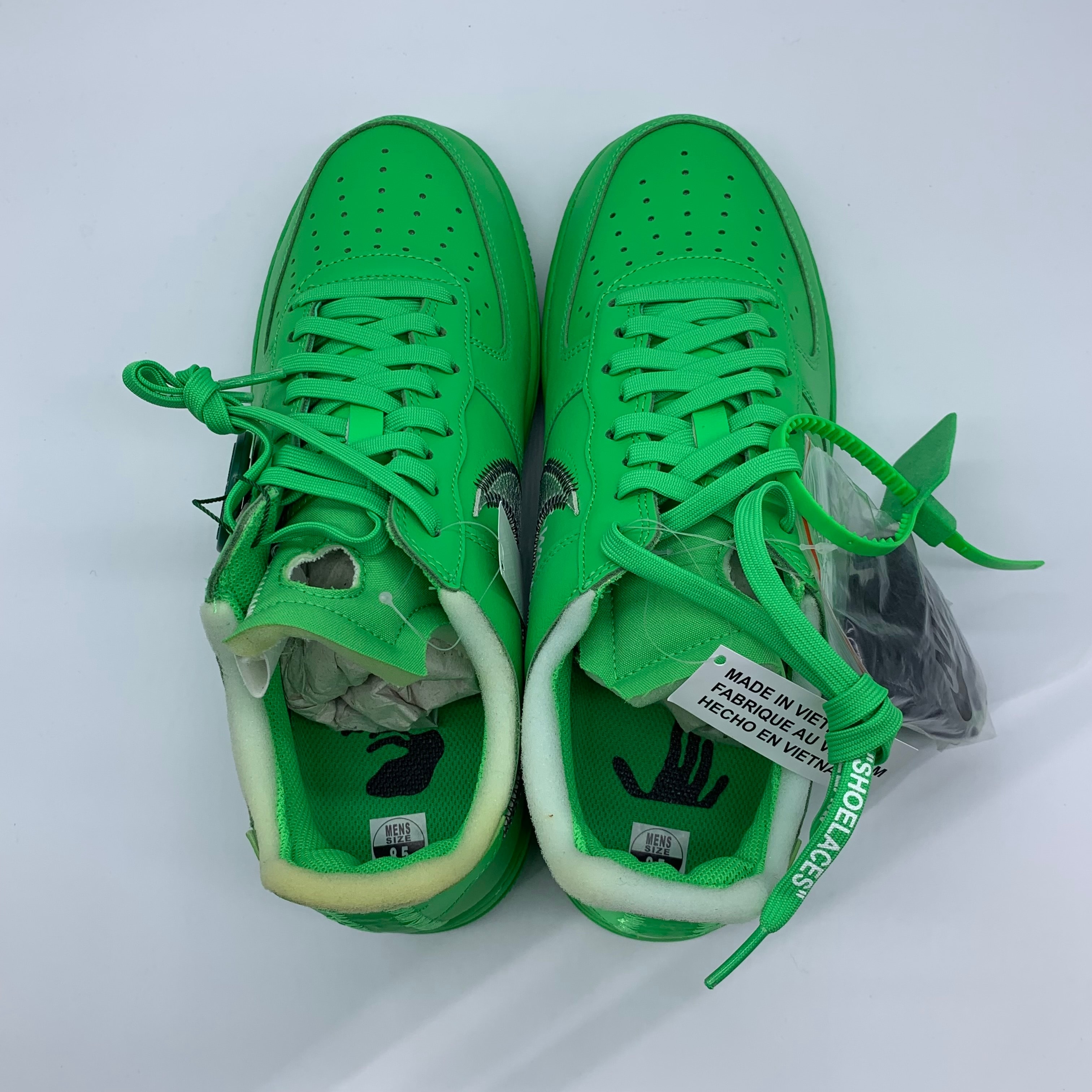 Off-White × Nike Air Force 1 Low "Brooklyn/Light Green Spark"