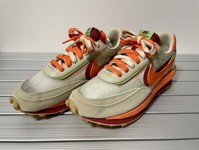 CLOT × Sacai × Nike LD Waffle "Orange Blaze"