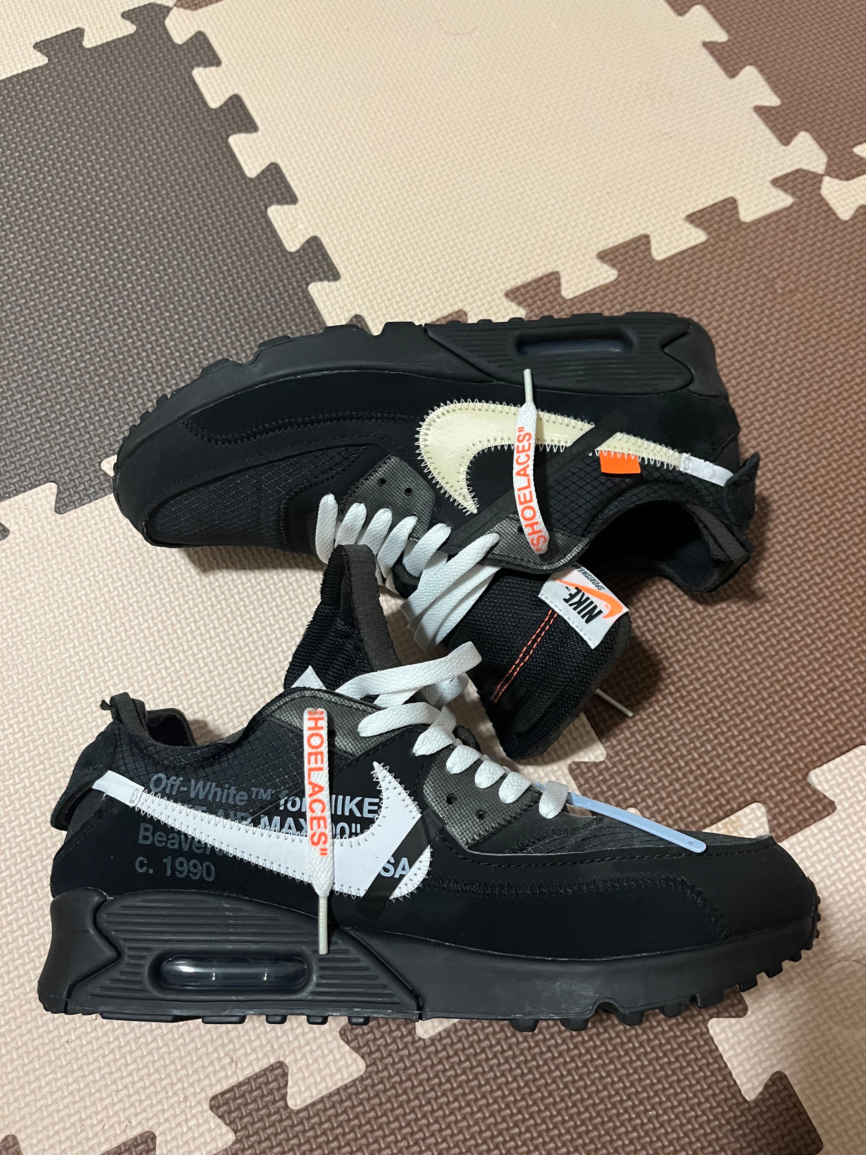 Off-White × Nike Air Max 90 "Black/Black-Cone-White"