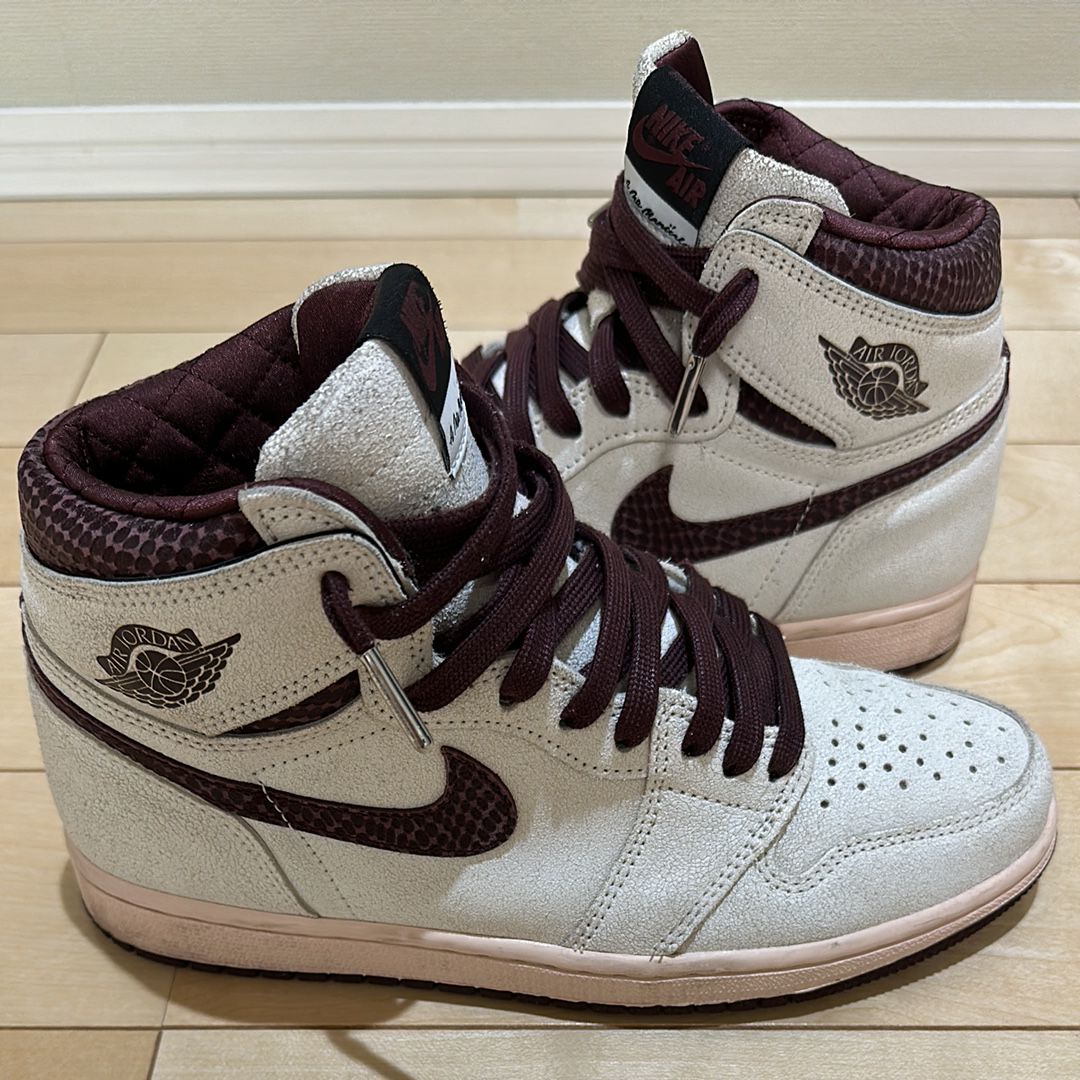 A Ma Maniere × Nike Air Jordan 1 Retro High OG "Sail and Burgundy"