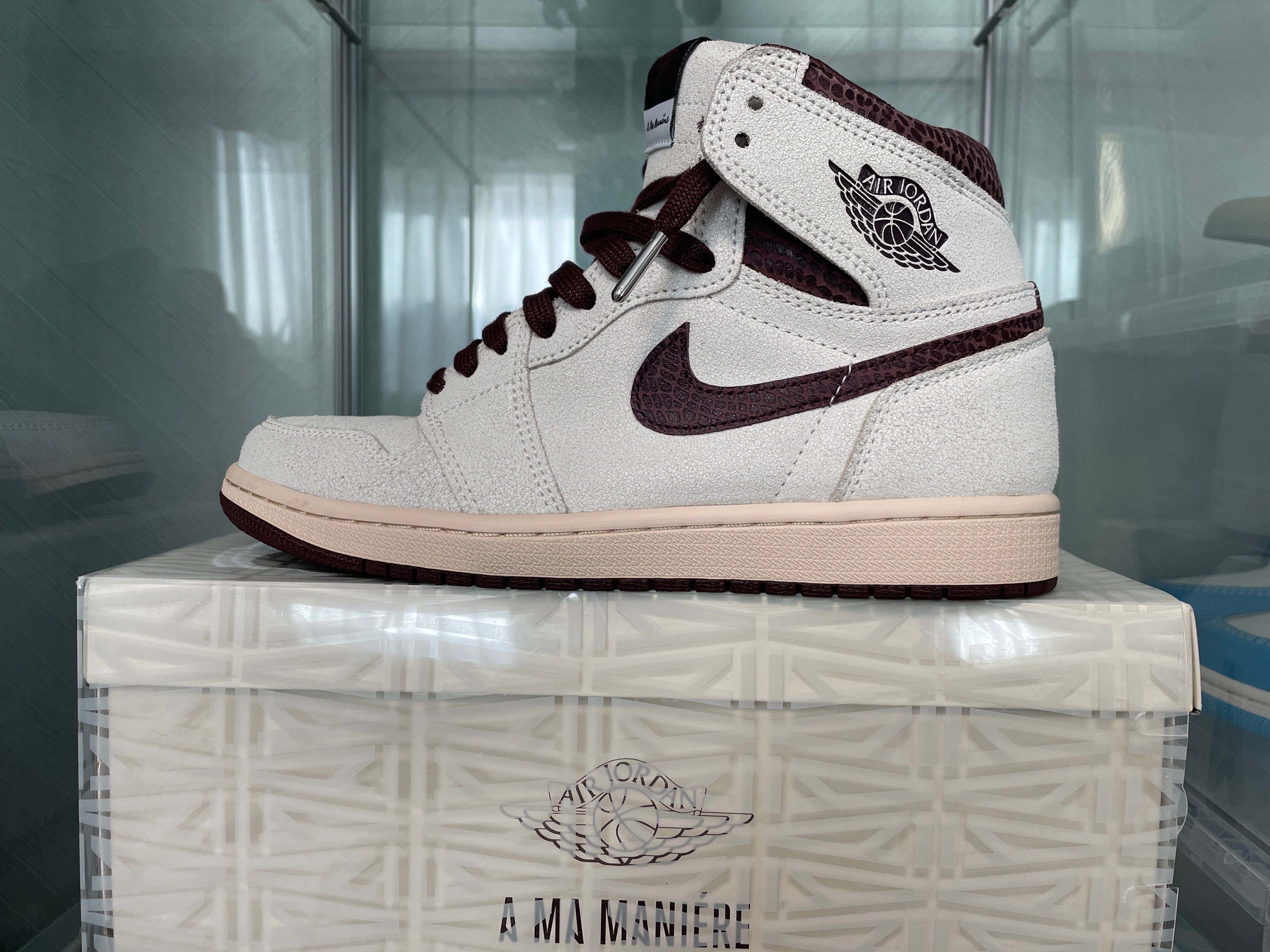 A Ma Maniere × Nike Air Jordan 1 Retro High OG "Sail and Burgundy"