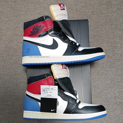 fragment design × UNION × Nike Air Jordan 1 High OG "Black/Varsity Red"