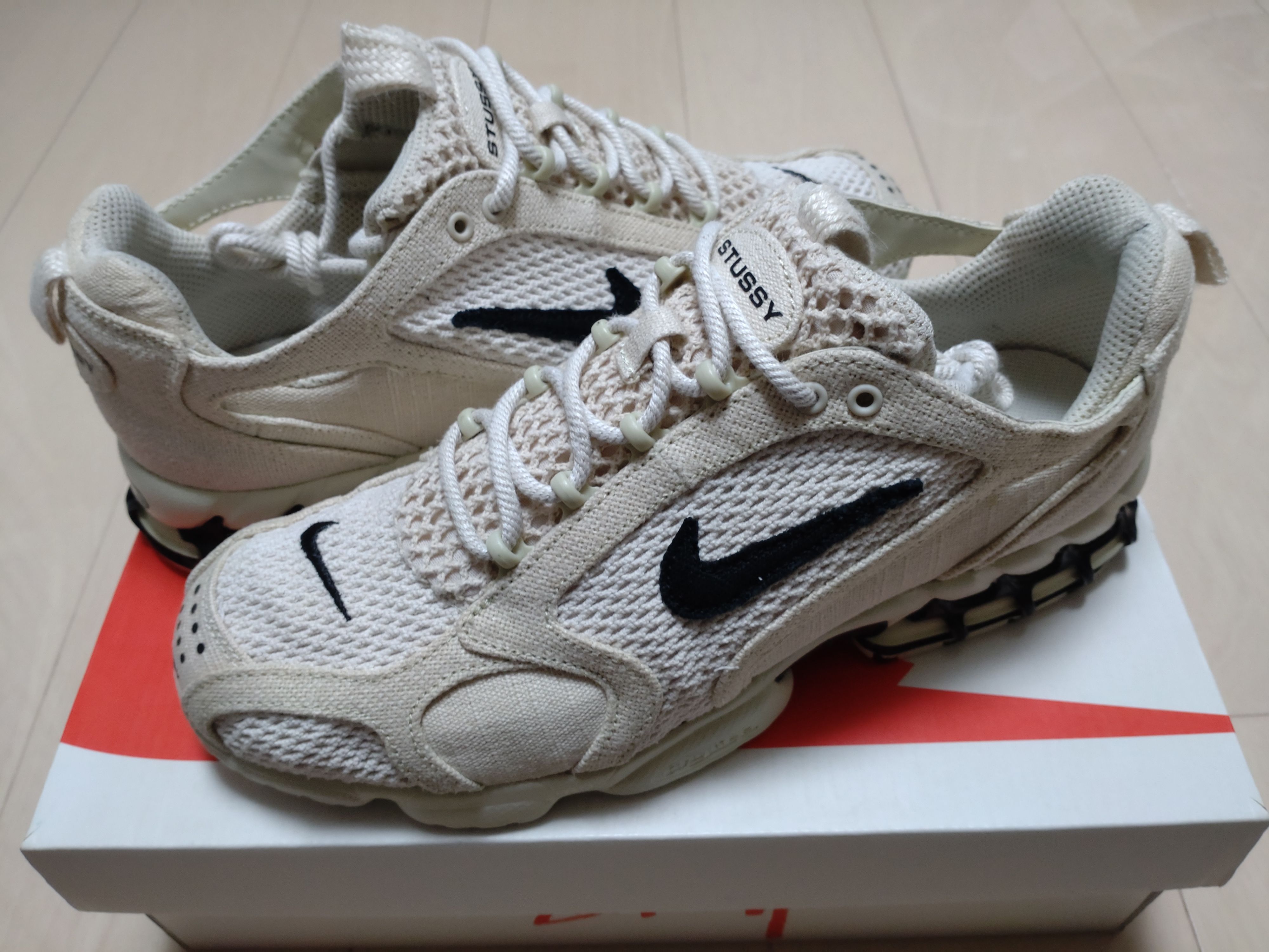 Stussy × Nike Air Zoom Spiridon CG 2 "Fossil/Black"