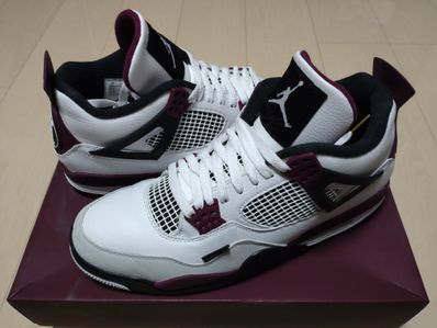 Paris Saint Germain ×Nike Air Jordan 4 Retro "White/Bordeaux/Neutral Gray"