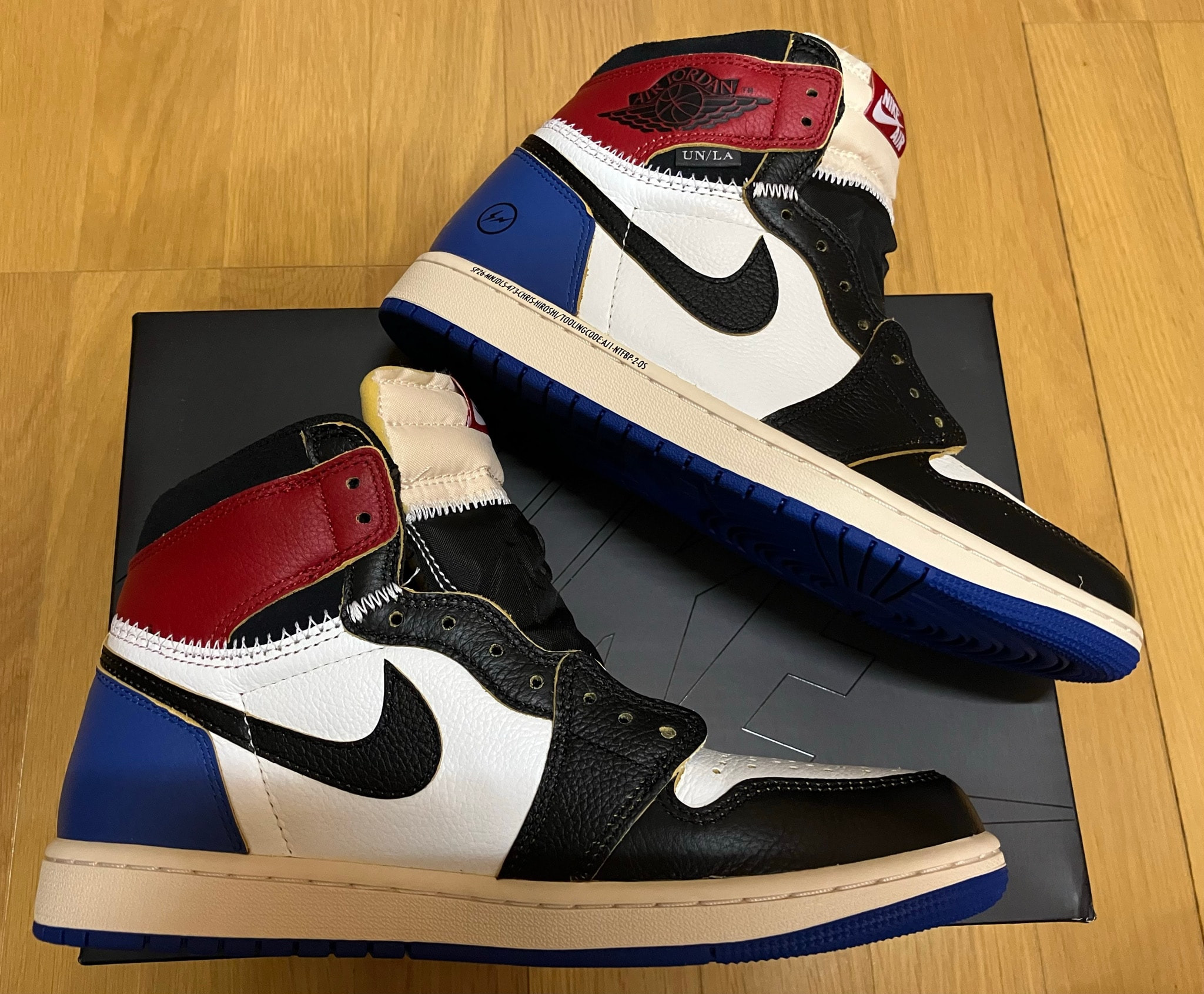fragment design × UNION × Nike Air Jordan 1 High OG "Black/Varsity Red"