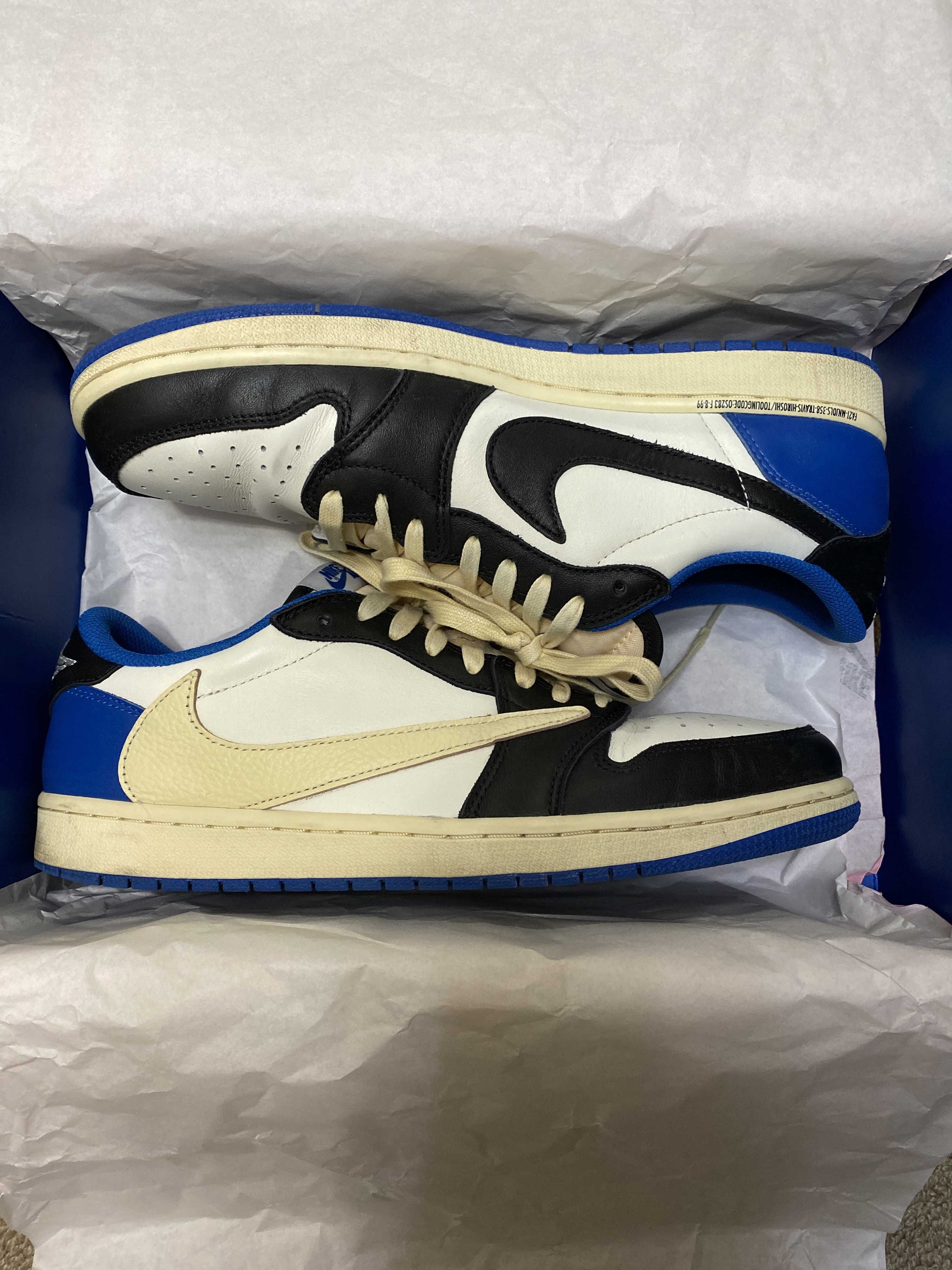 Travis Scott × fragment design × Nike Air Jordan 1 Low OG SP "Military Blue"