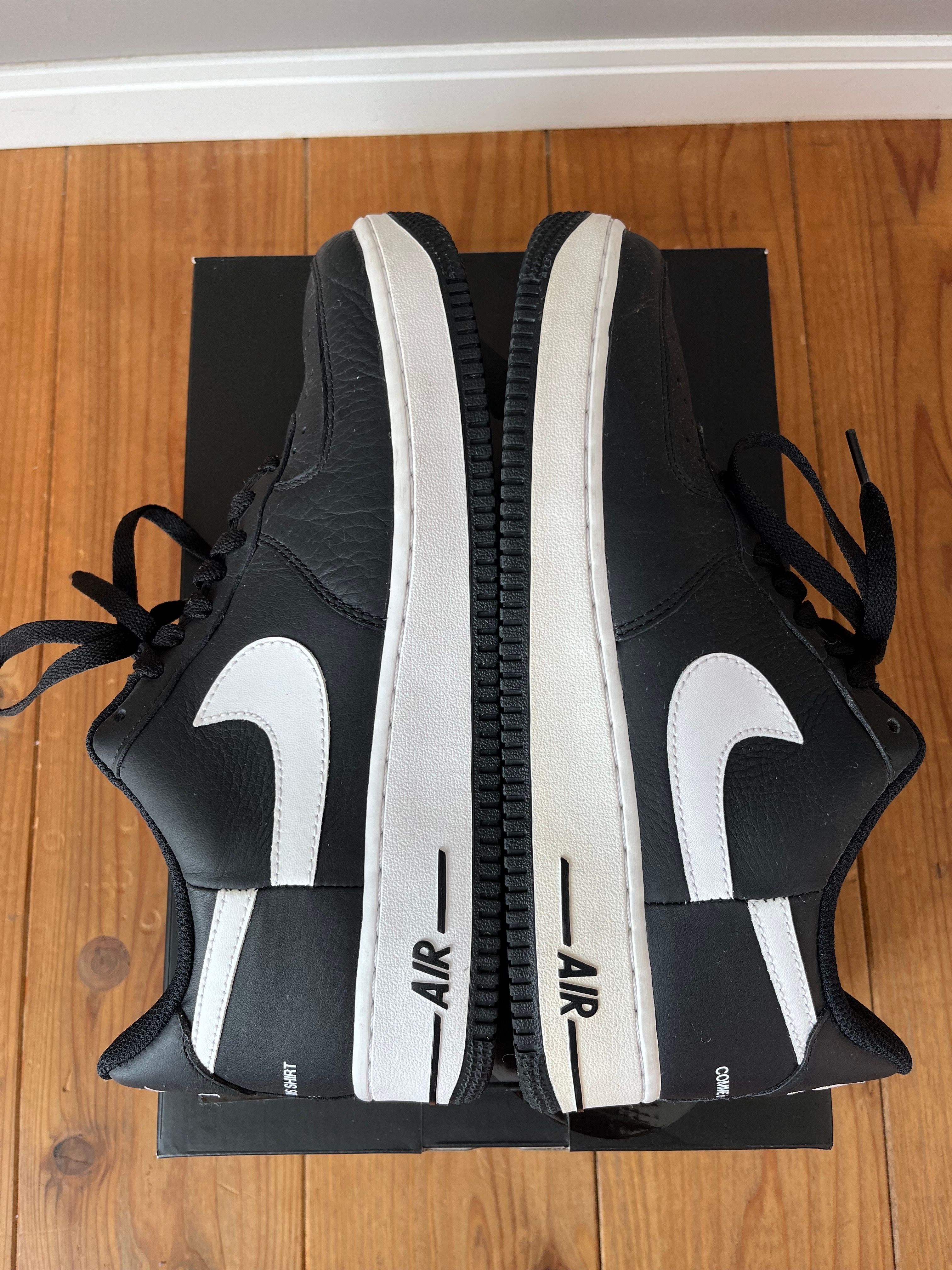 Supreme × COMME des GARCONS SHIRT × Nike Air Force 1 Low "Black/White" (2018)