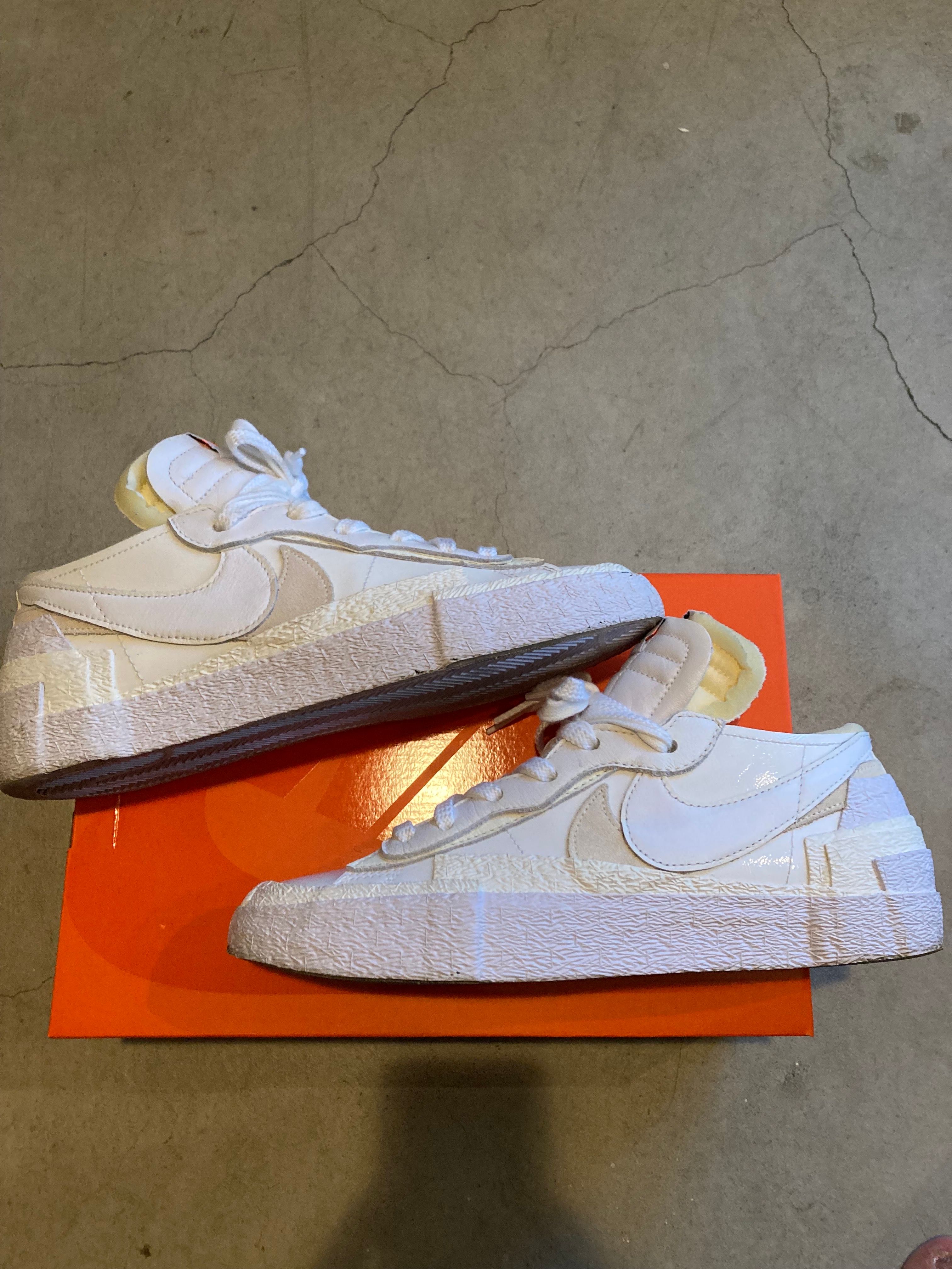 sacai × Nike Blazer Low "White Patent Leather"