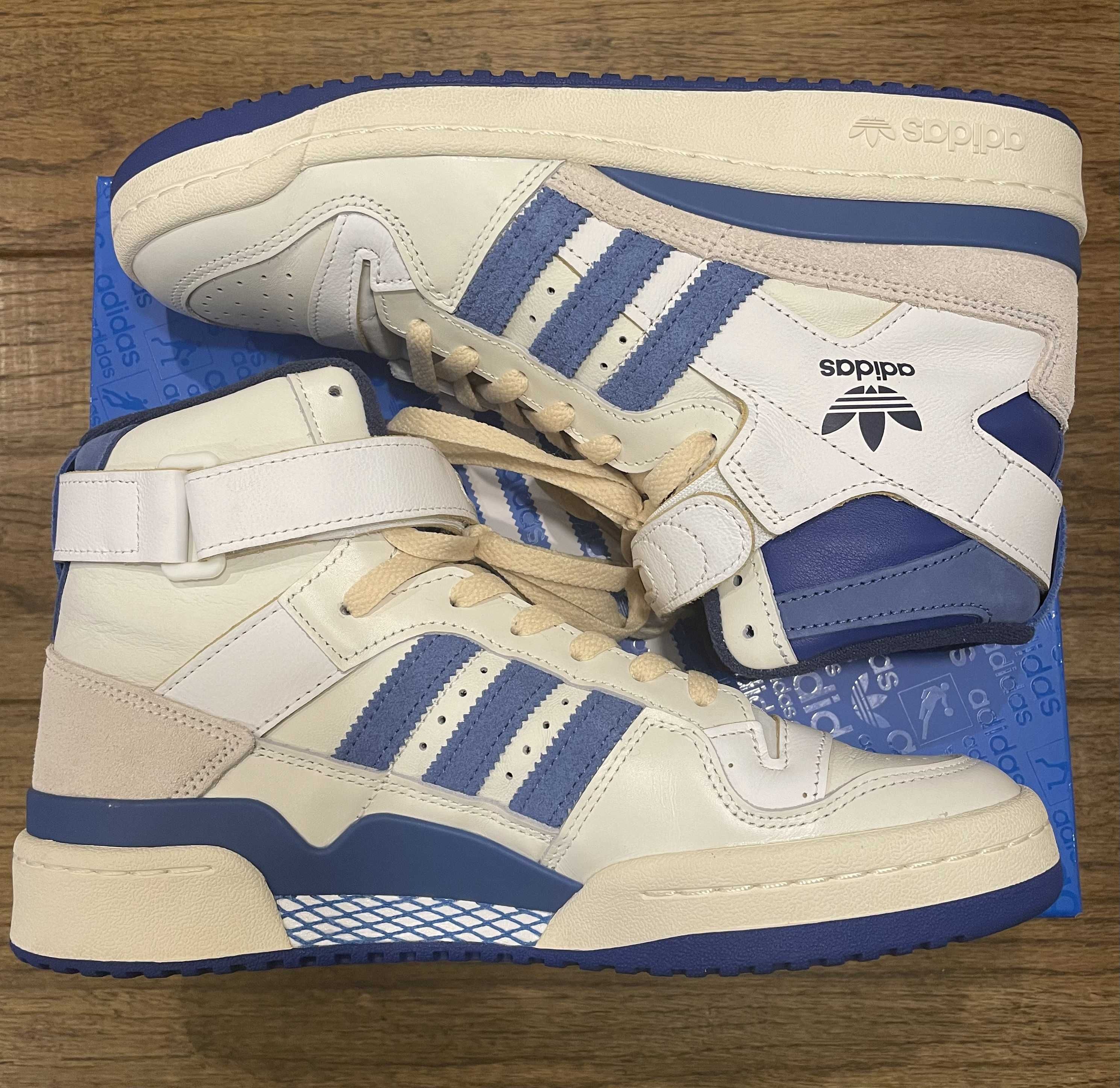 adidas Forum 84 High Blue Thread "Off White-Bright Blue/Footwear White"