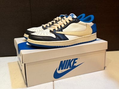 Travis Scott × fragment design × Nike Air Jordan 1 Low OG SP "Military Blue"