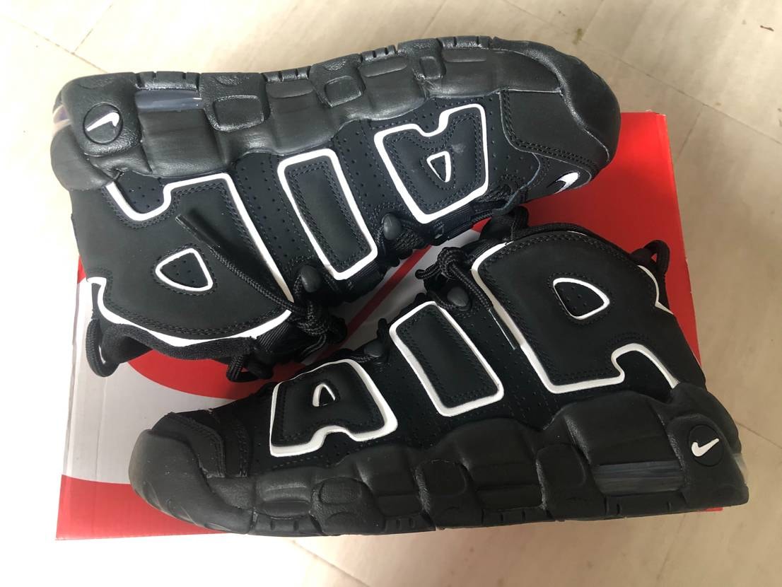 NIKE AIR MORE UPTEMPO GS "BLACK/WHITE"(2020)