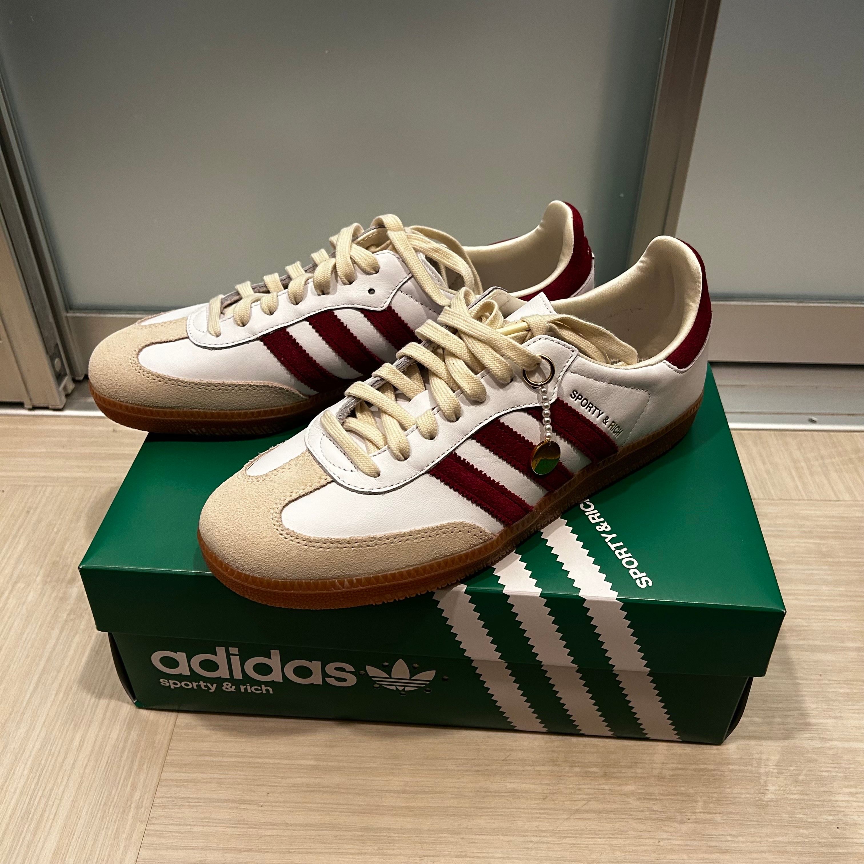 Sporty & Rich × adidas Samba OG "White/Burgundy"