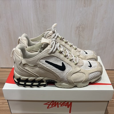Stussy × Nike Air Zoom Spiridon CG 2 "Fossil/Black"