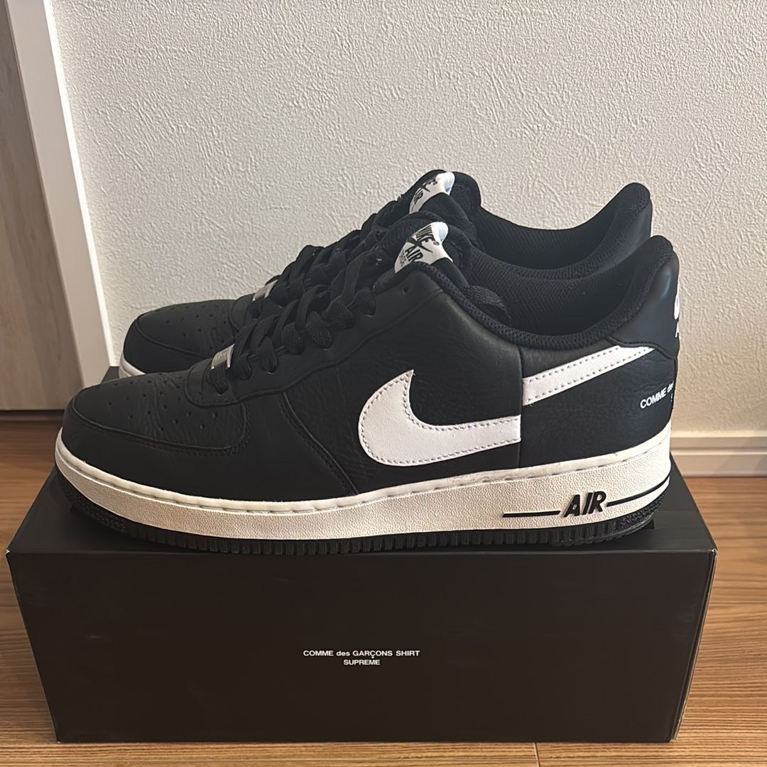 Supreme × COMME des GARCONS SHIRT × Nike Air Force 1 Low "Black/White" (2018)