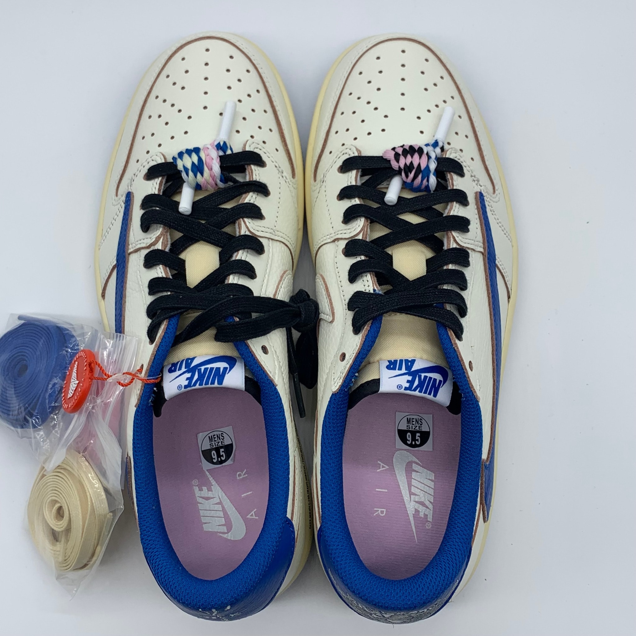 Travis Scott × fragment design × Nike Air Jordan 1 Low OG "Sail/Military Blue"
