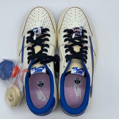 Travis Scott × fragment design × Nike Air Jordan 1 Low OG "Sail/Military Blue"
