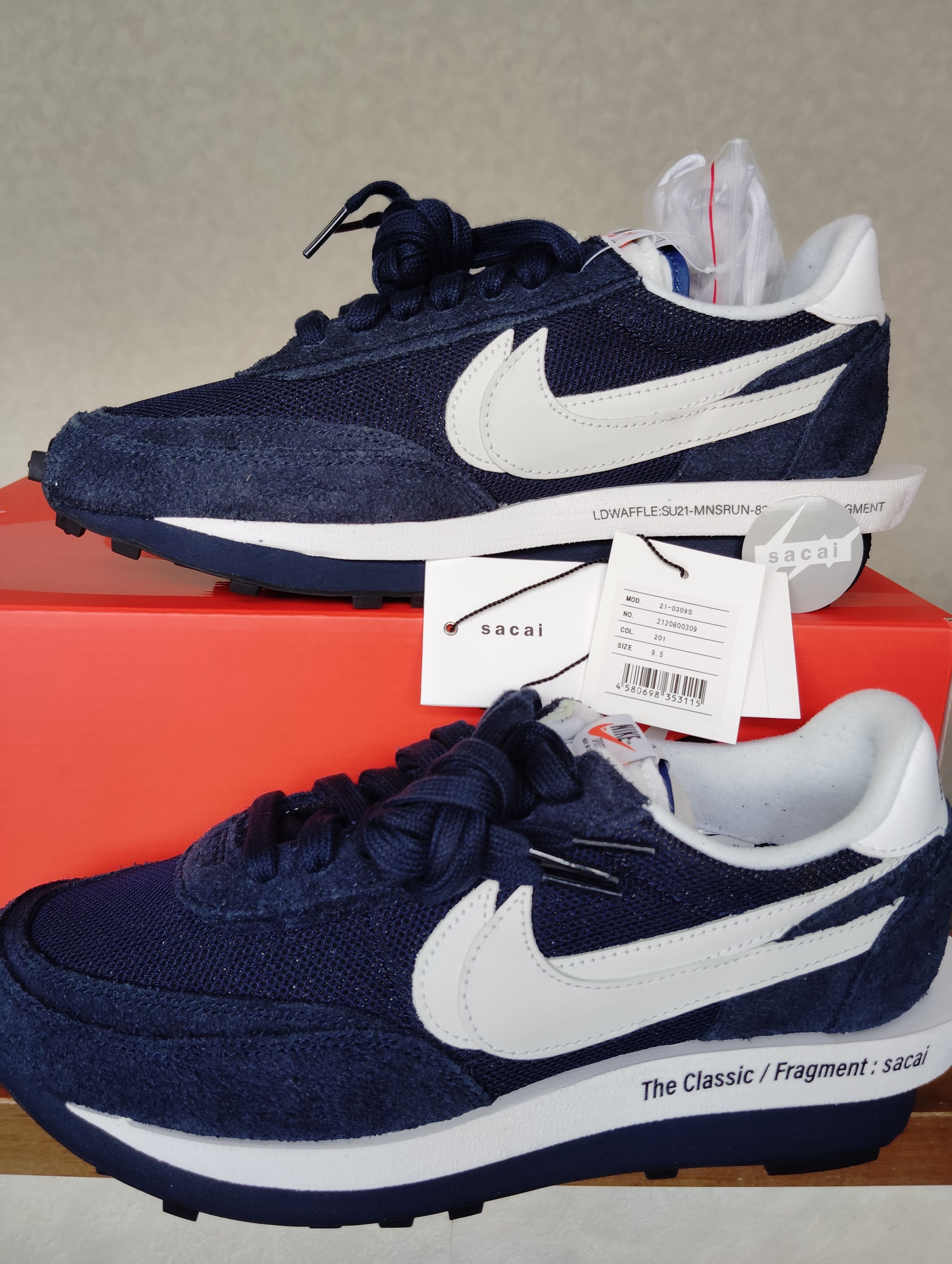 Fragment × sacai × Nike LD Waffle "Blackended Blue"