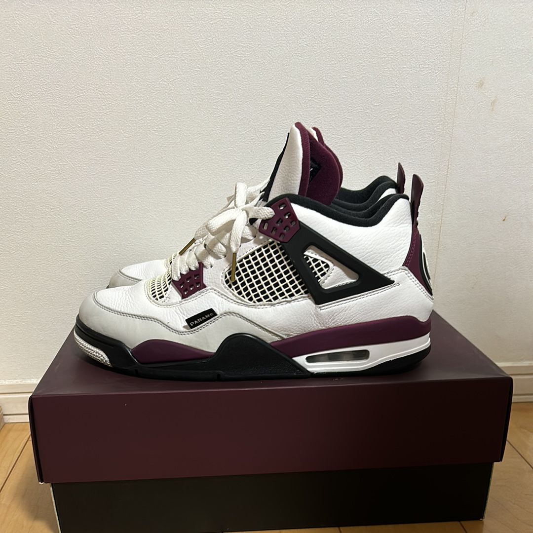 Paris Saint Germain ×Nike Air Jordan 4 Retro "White/Bordeaux/Neutral Gray"