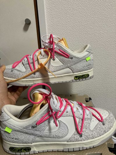 Off-White × Nike Dunk Low "Sail/Neutral Gray/Hyper Pink"