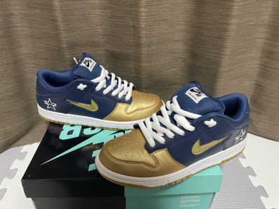 Supreme × Nike SB Dunk Low OG QS "Metallic Gold/Navy"