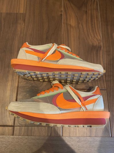 CLOT × Sacai × Nike LD Waffle "Orange Blaze"