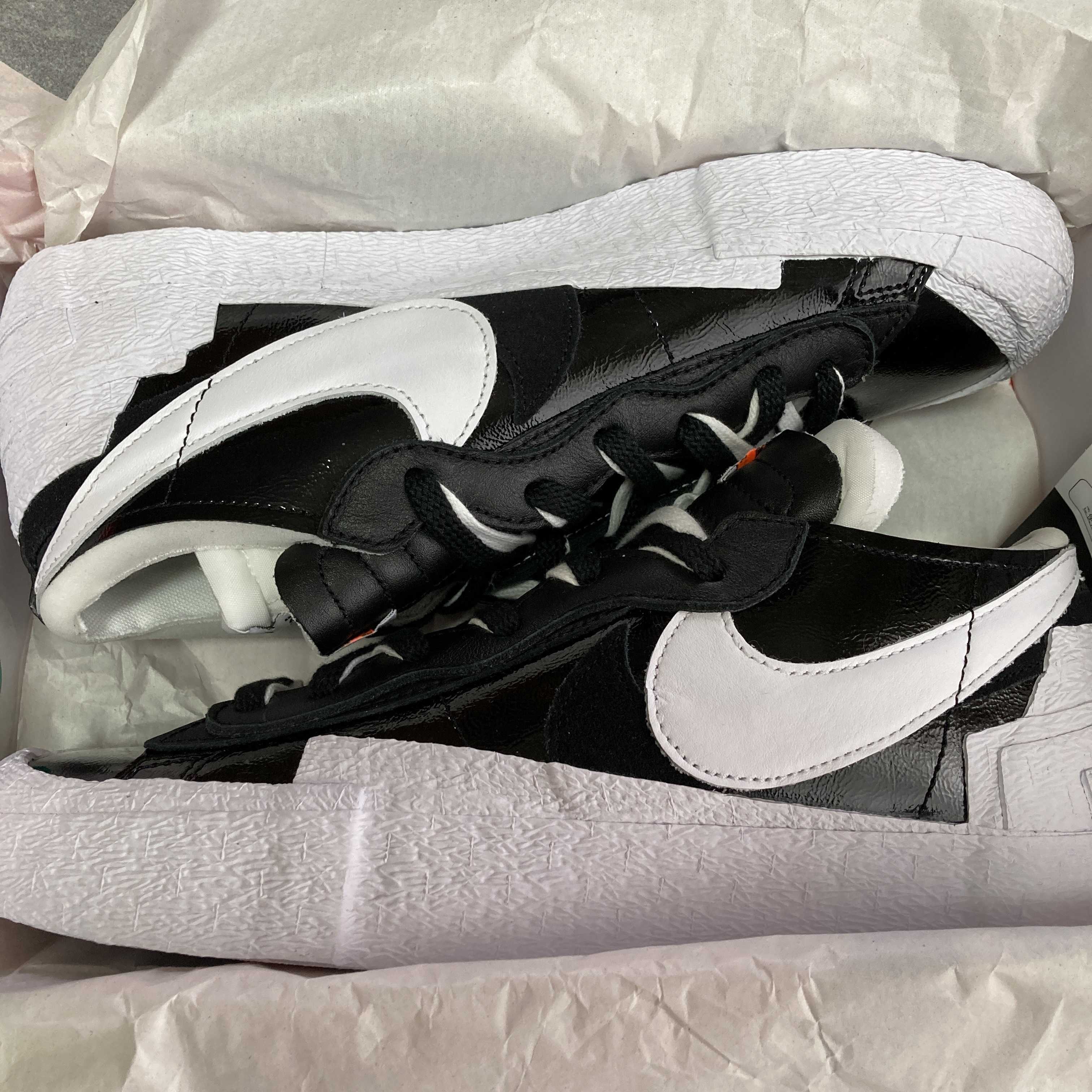 sacai × Nike Blazer Low "Black Patent Leather"