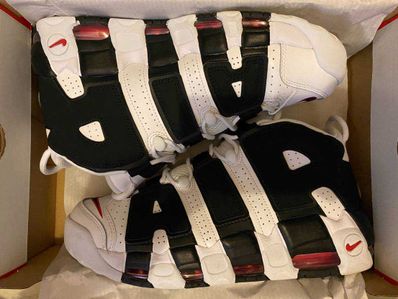 NIKE AIR MORE UPTEMPO "WHITE/BLACK/UNIVERSITY RED"(2020)