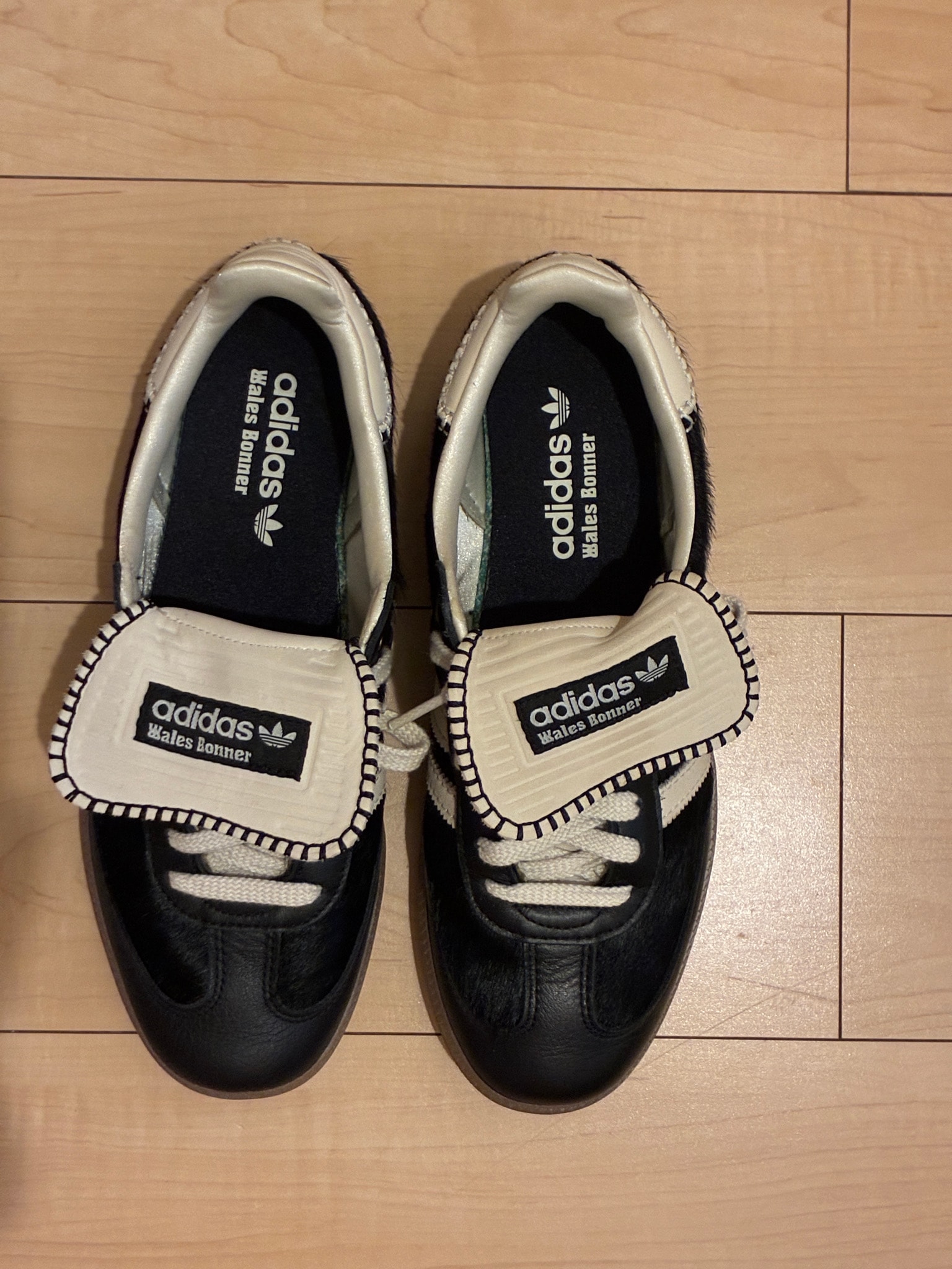 Wales Bonner × adidas Samba Pony Tonal Low "Core Black/Cream White"