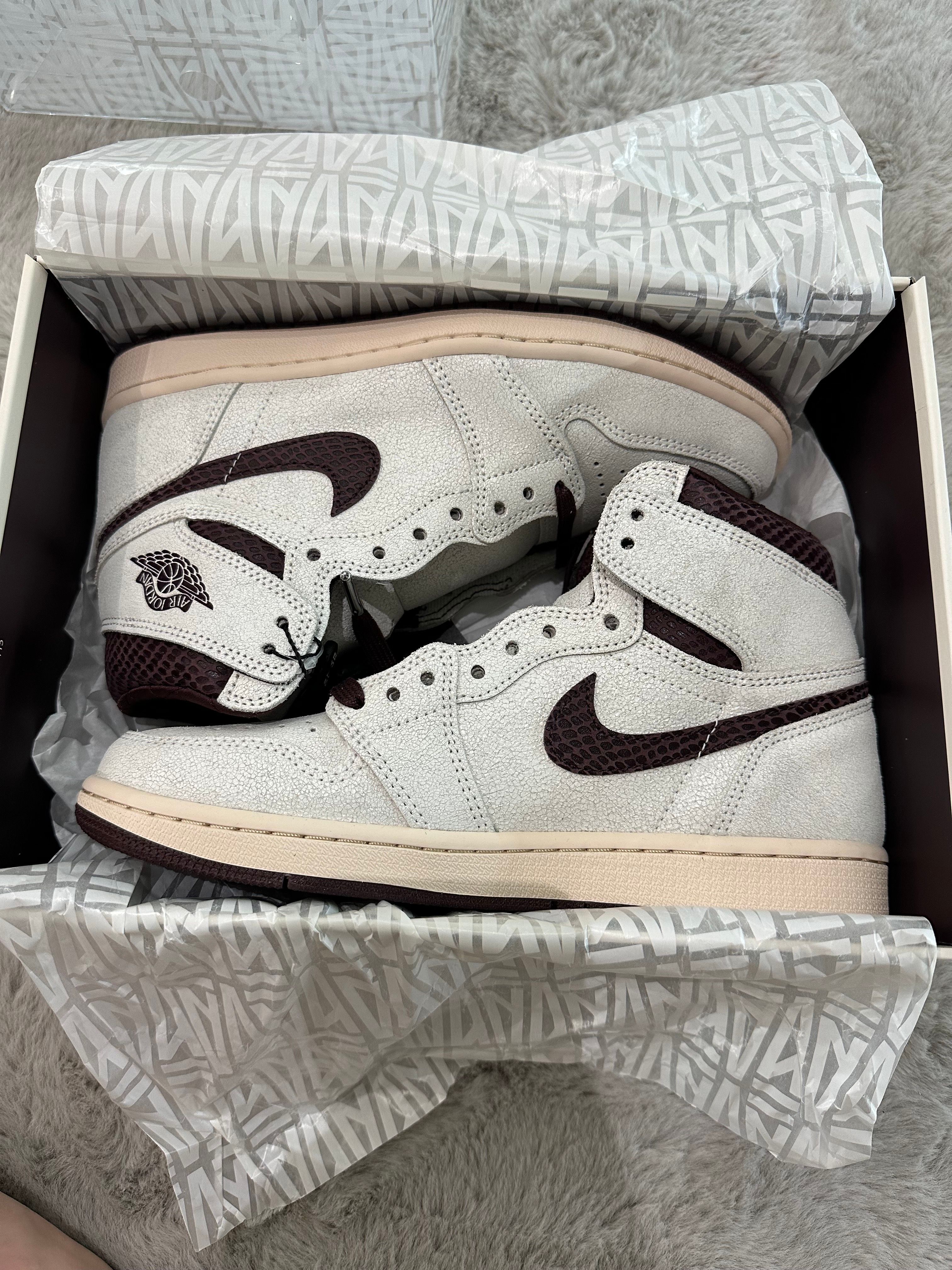 A Ma Maniere × Nike Air Jordan 1 Retro High OG "Sail and Burgundy"