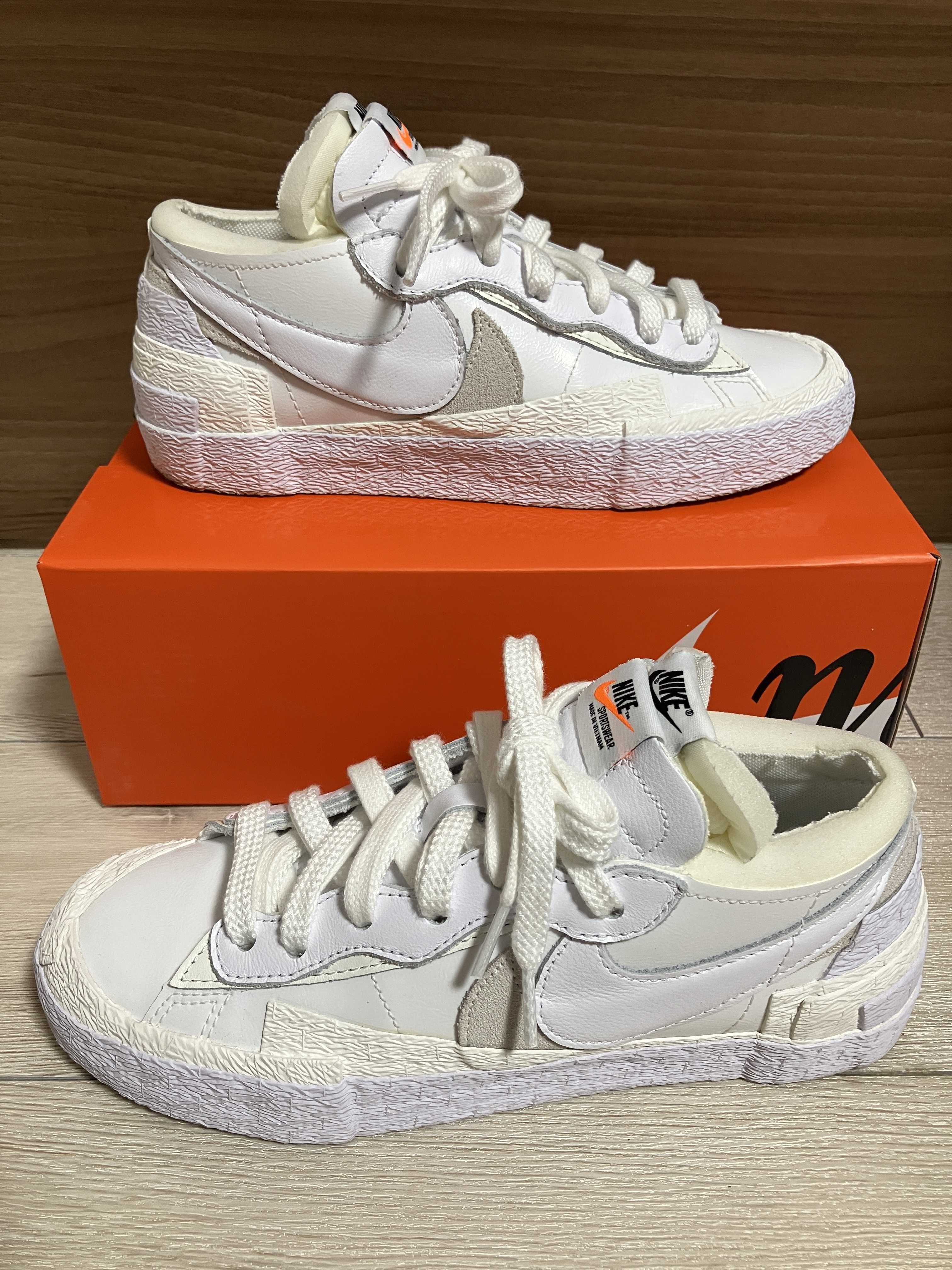 sacai × Nike Blazer Low "White Patent Leather"