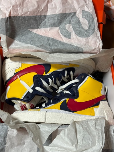 sacai × Nike Blazer Mid "Varsity Maize/Varsity Red"