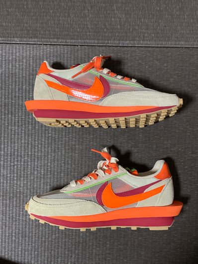 CLOT × Sacai × Nike LD Waffle "Orange Blaze"