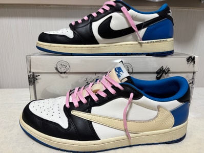 Travis Scott × fragment design × Nike Air Jordan 1 Low OG SP "Military Blue"